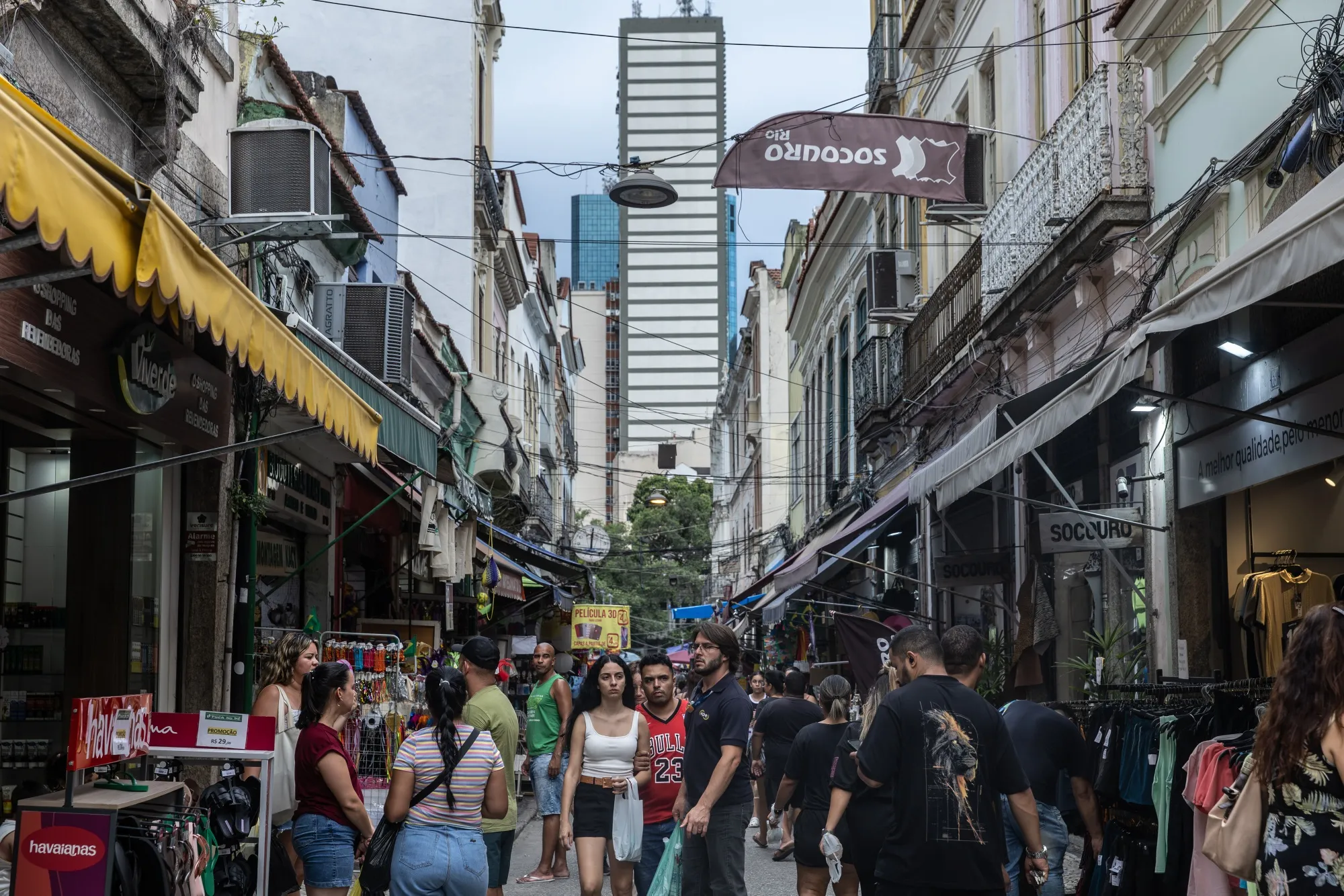 A street market in Rio de Janeiro.