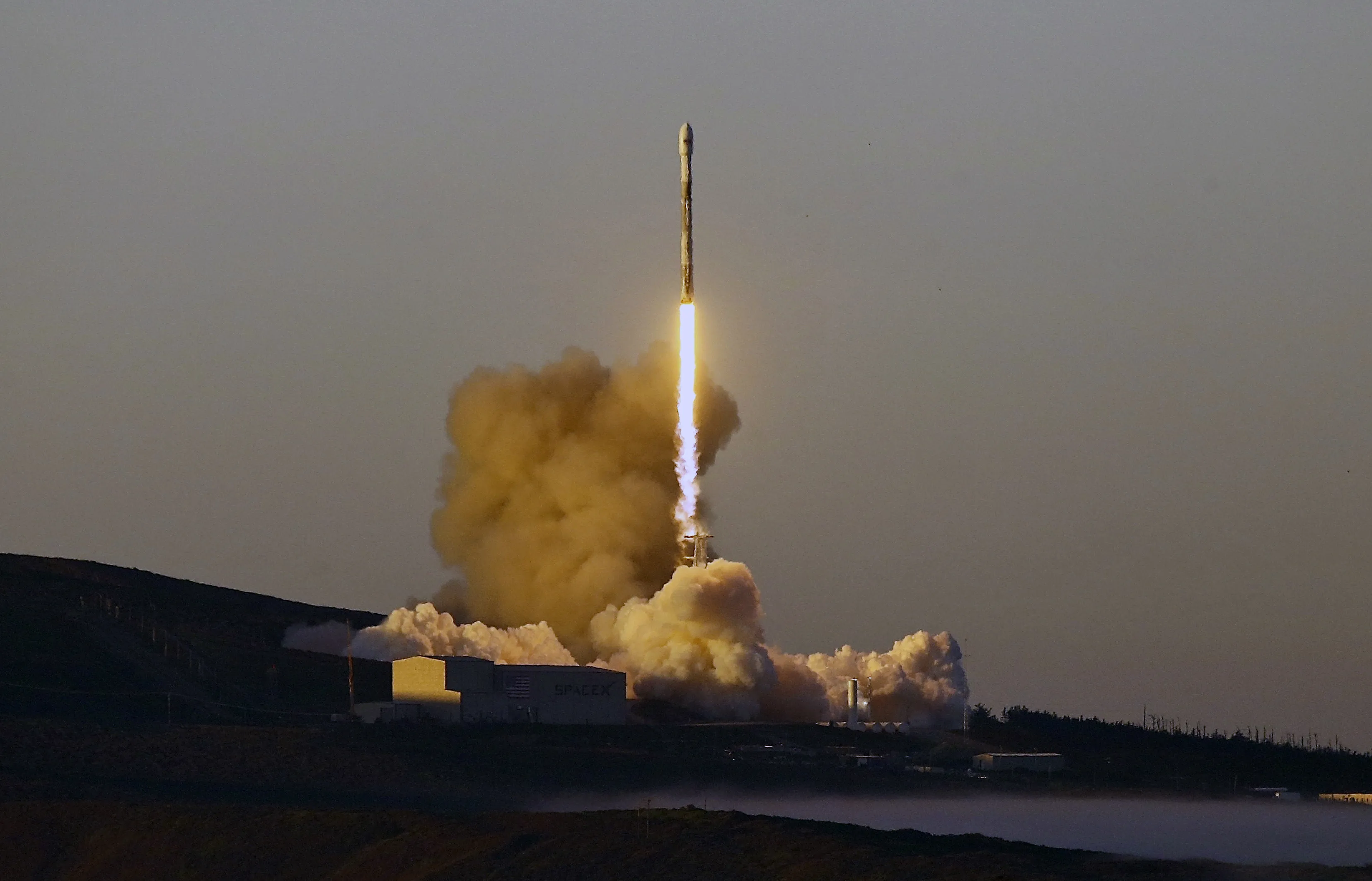 A Falcon 9 rocket lifts off from Vandenberg Air Force Base, Calif., on Friday, March 30, 2018.