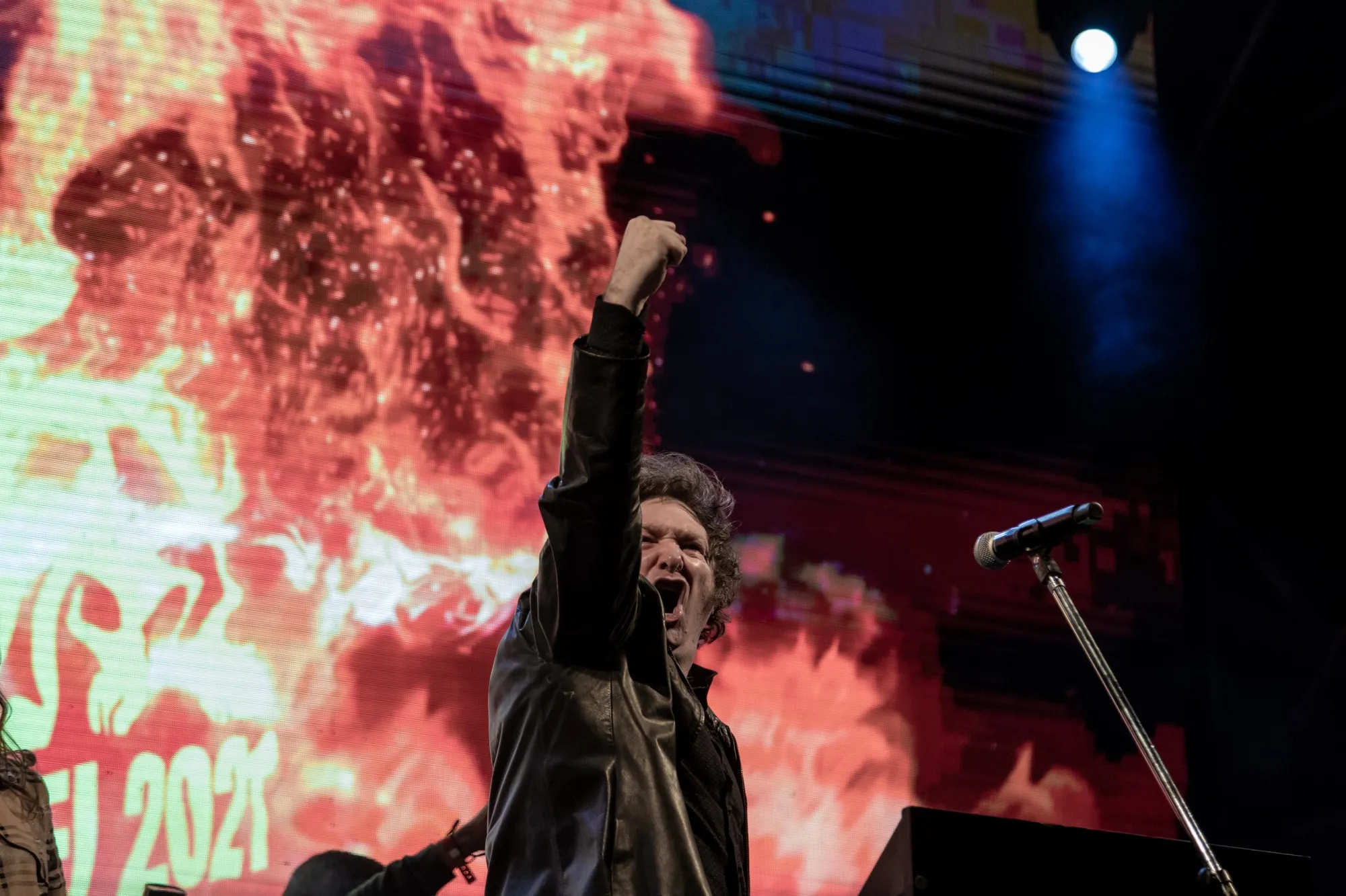 Javier Milei speaks during a campaign rally in Buenos Aires in 2021.