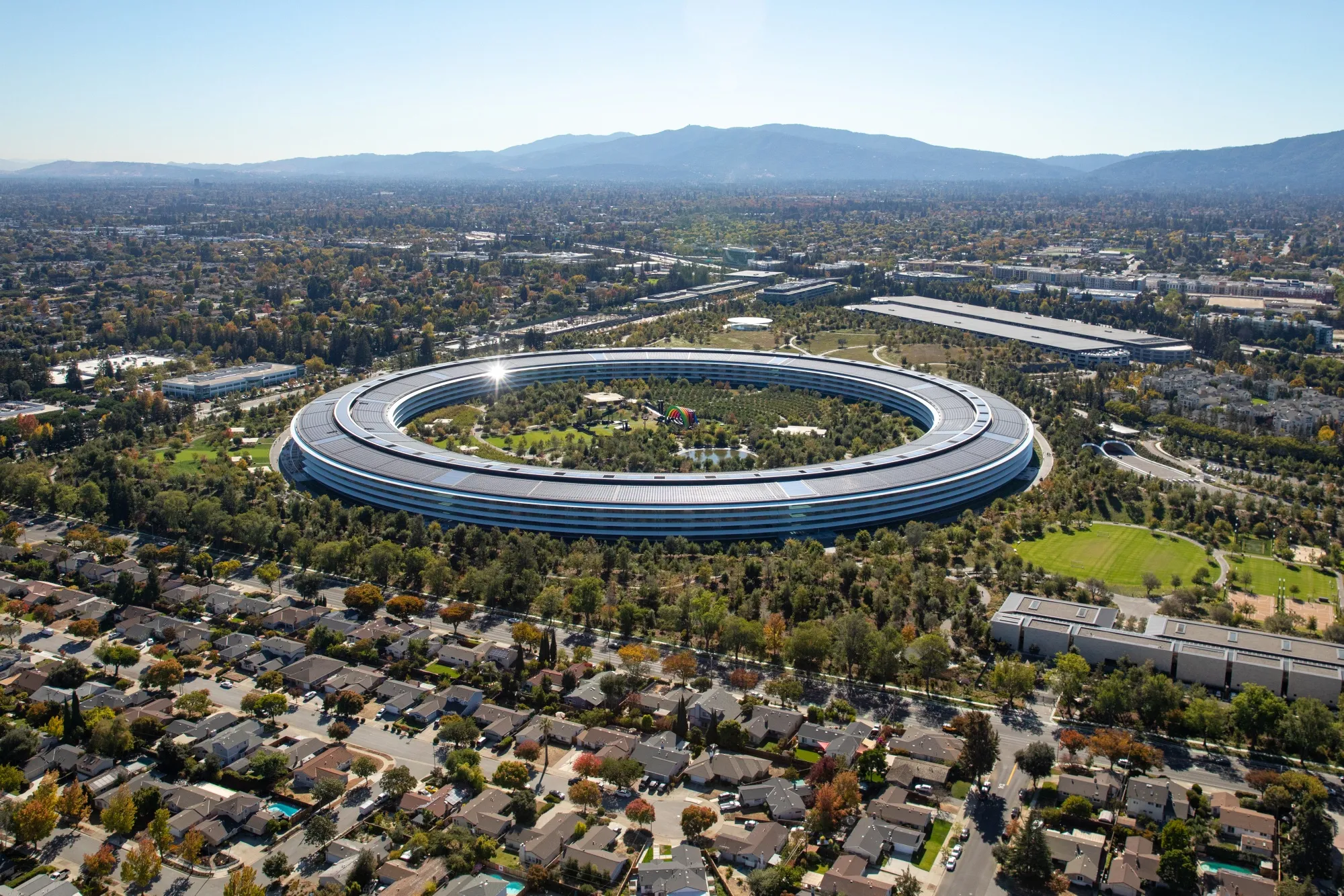 Aerial Views Of Silicon Valley Housing And Tech Campuses