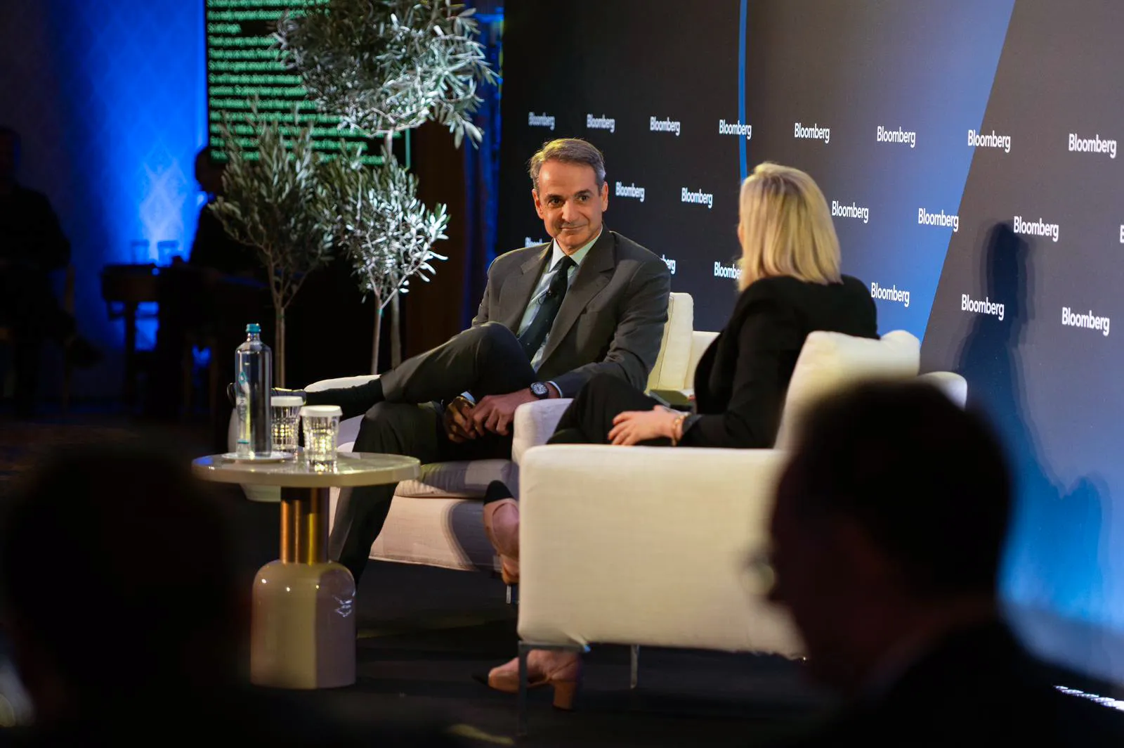 Kyriakos Mitsotakis during the Future of Greek Finance Symposium in Athens, on Nov. 18.
