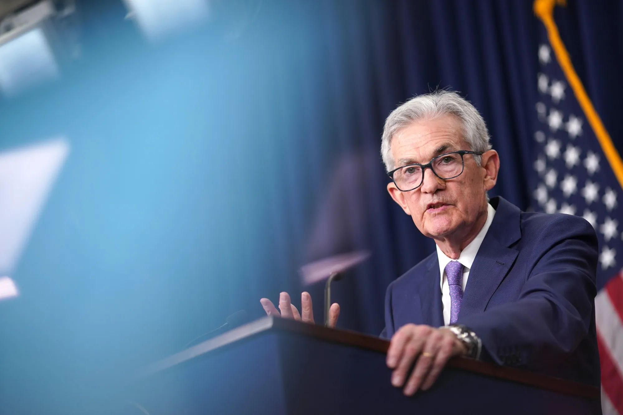 Jerome Powell during a news conference following an FOMC meeting in Washington, DC, on June 12.