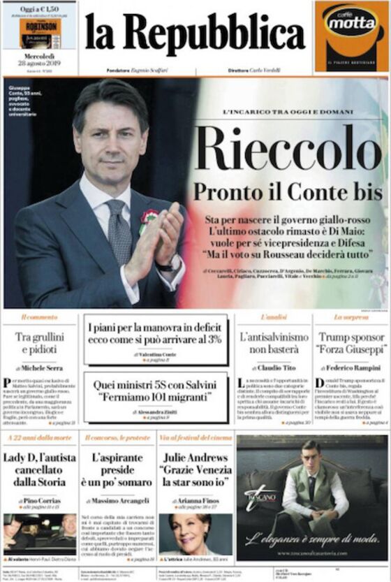 Democrats, Five Star Back Conte to Lead New Government: Italy Update