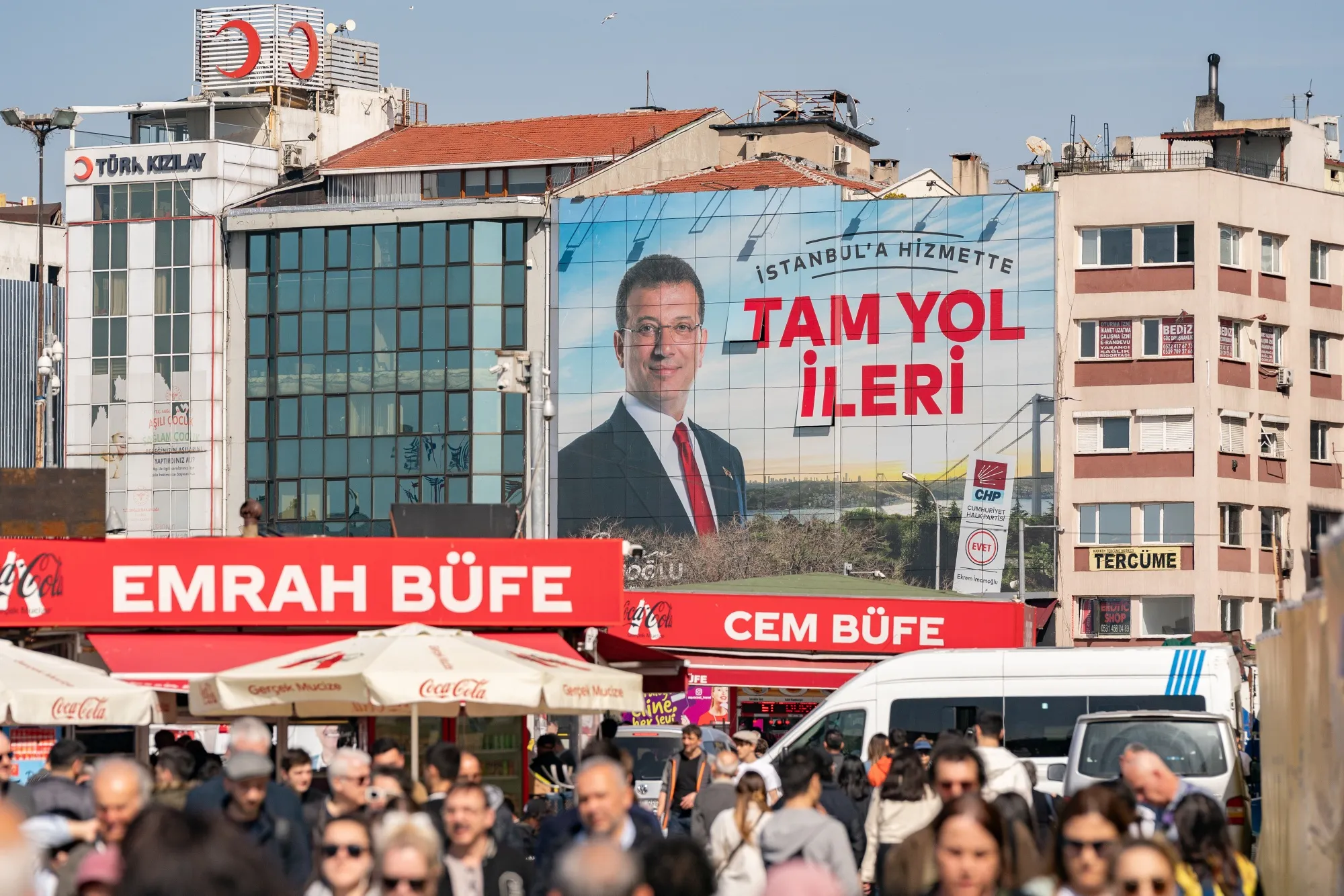 A billboard of Ekrem&nbsp;Imamoglu, last year.&nbsp;