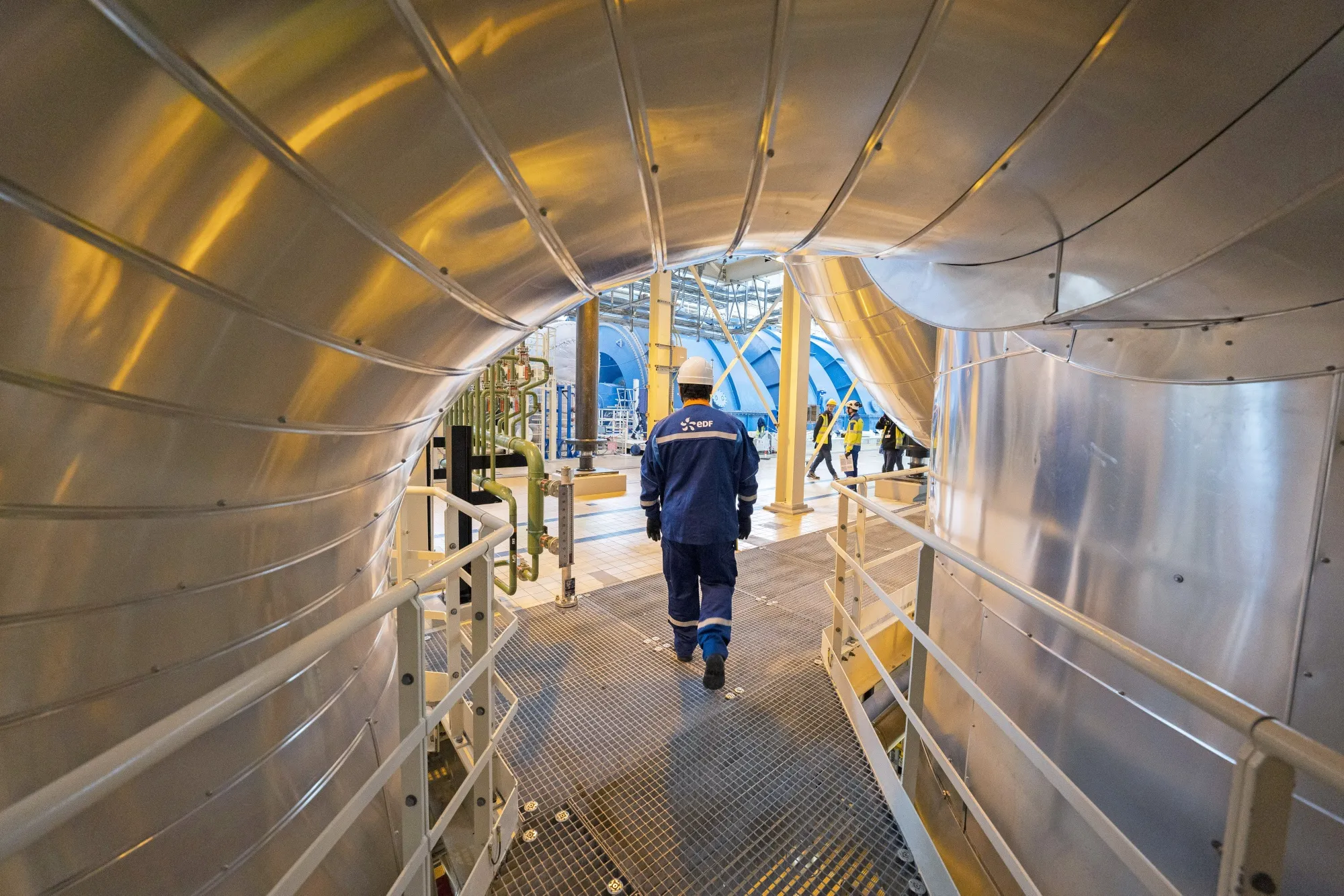 The engine room at Electricite de France SA’s&nbsp;Flamanville 3 nuclear reactor.&nbsp;