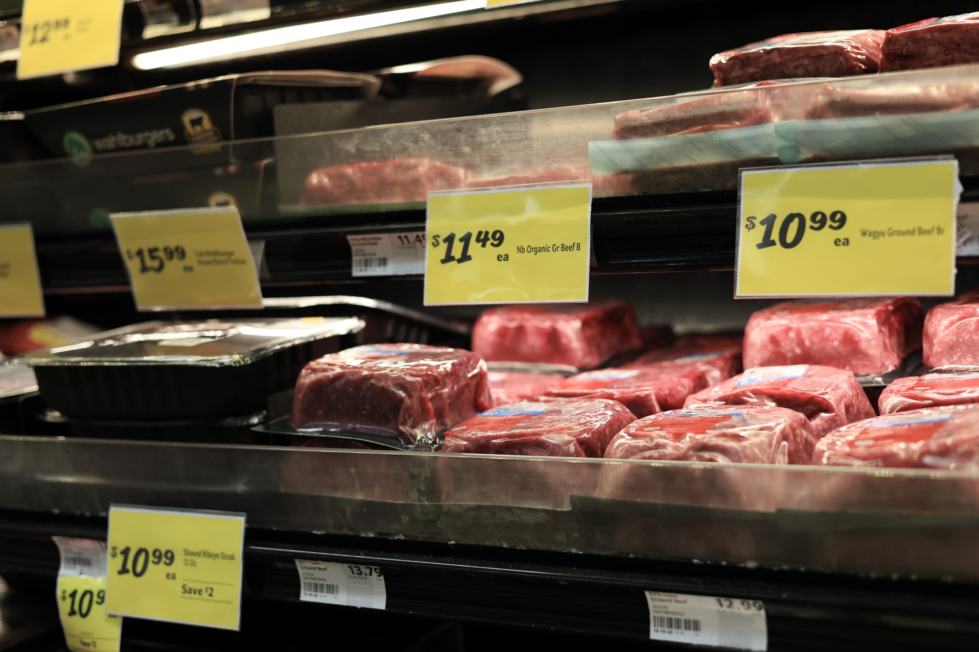 MIAMI, FLORIDA - MARCH 11: Meat is on display on a grocery store's shelves on March 11, 2026 in Miami, Florida. According to the Bureau of Labor Statistics data that was released the consumer price index increased seasonally adjusted 0.3% for the month, putting the 12-month inflation rate at 2.4%. (Photo by Joe Raedle/Getty Images) Photographer: Joe Raedle/Getty Images