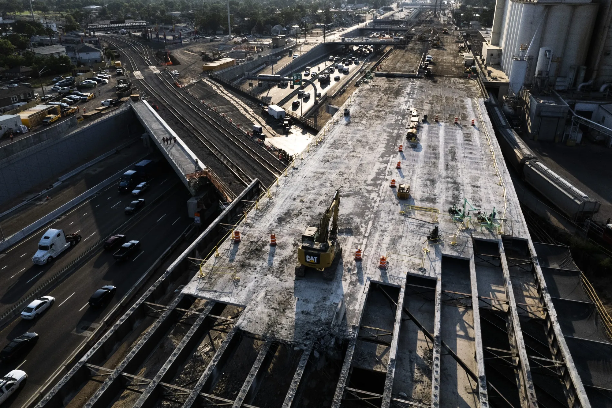 A construction crew works at a site in Denver, Colorado, on July 15, 2021.&nbsp;