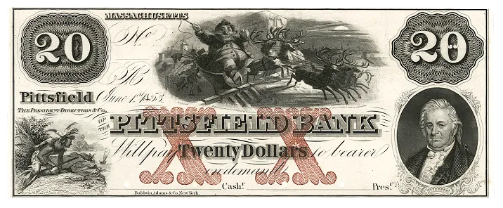 $20 private bank note, 1850s. Source: Federal Reserve Bank of Philadelphia