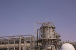 Oil processing pipe work at the Khurais Processing Department in the Khurais oil field in Khurais, Saudi Arabia.