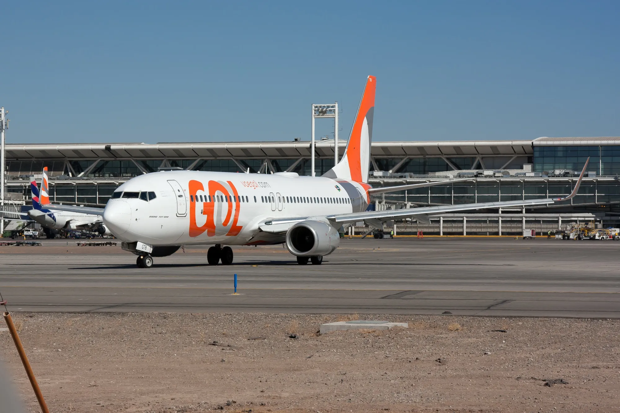A Gol Linhas Areas Boeing 737-800 in Santiago airport, March 2018.