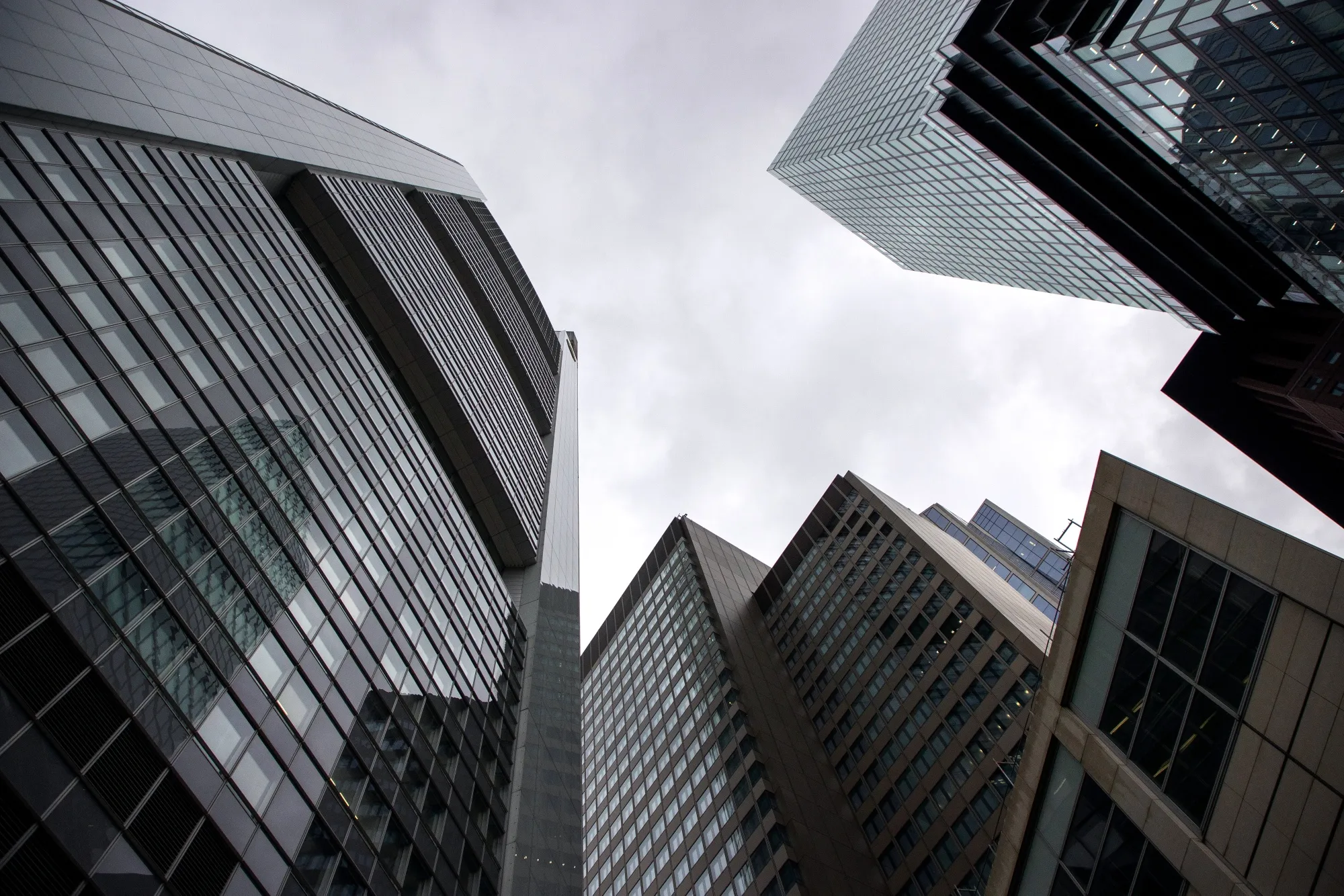 Skyscrapers in the financial district in Frankfurt, Germany.