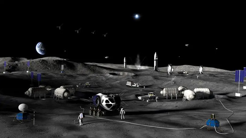 Concept illustration of Phase 3 of NASA's Moon Base. Source: NASA