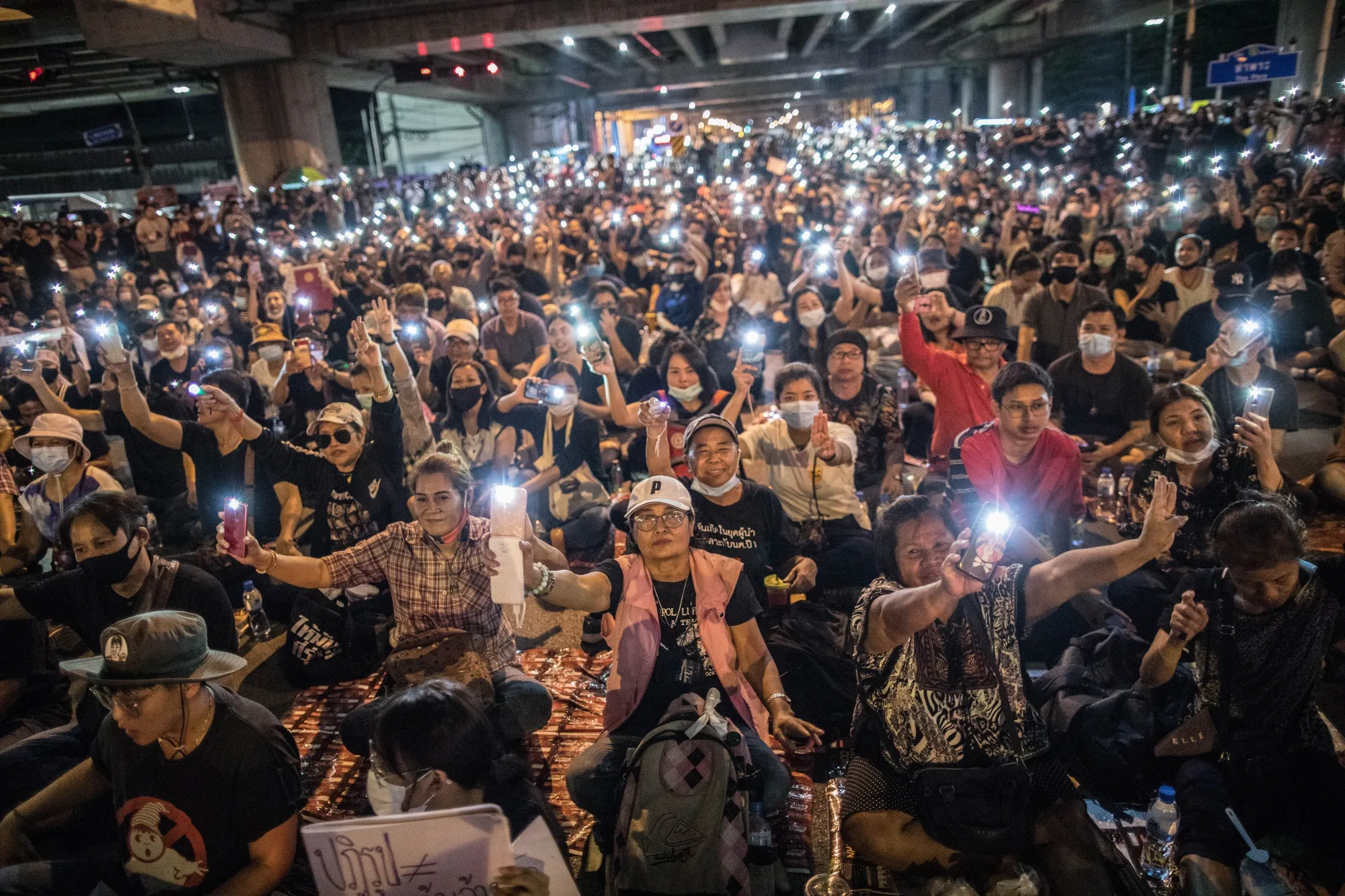 An anti-government demonstration in Bangkok on Monday. Protest groups have held almost daily demonstrations in Bangkok and other cities for three weeks.