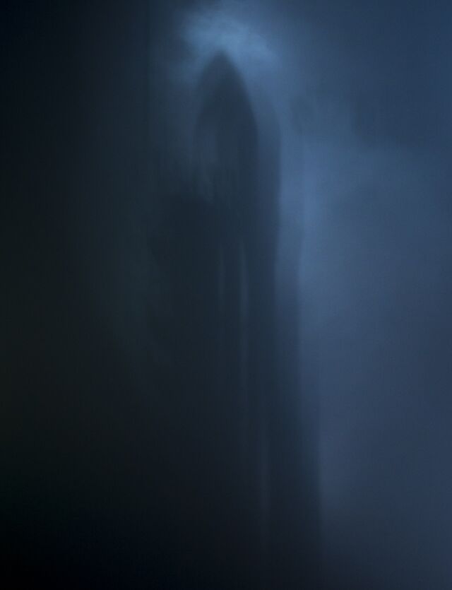 The shadow of a rocket that launched with a NASA satellite onboard in 2015.