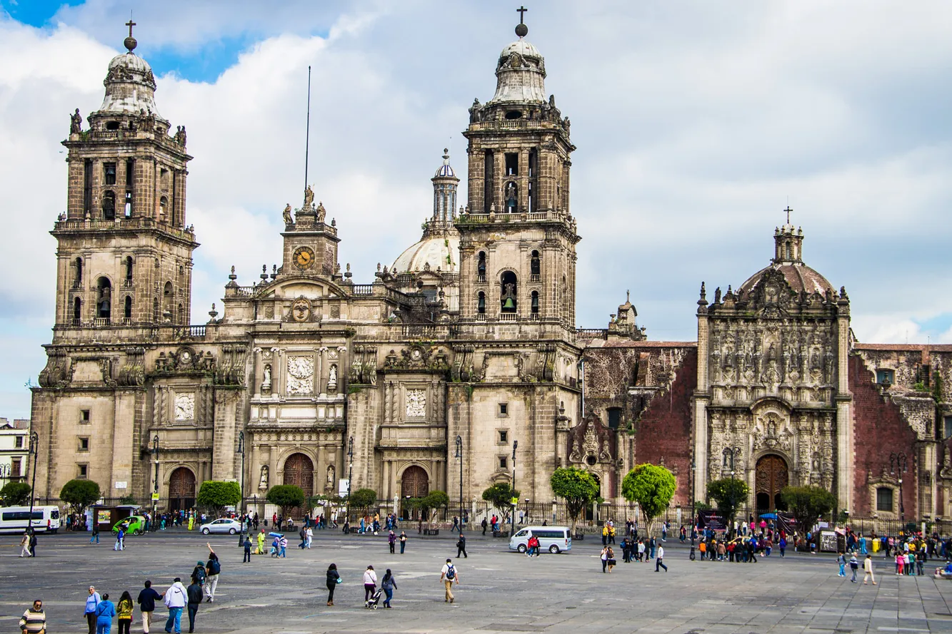 Metropolitan Cathedral in the Plaza de la Constitución is a pilgrimage site for tourists of all stripes.
