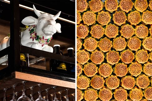 The restaurant, which orders whole cows from a farm in upstate New York, features a distinctly bovine theme.