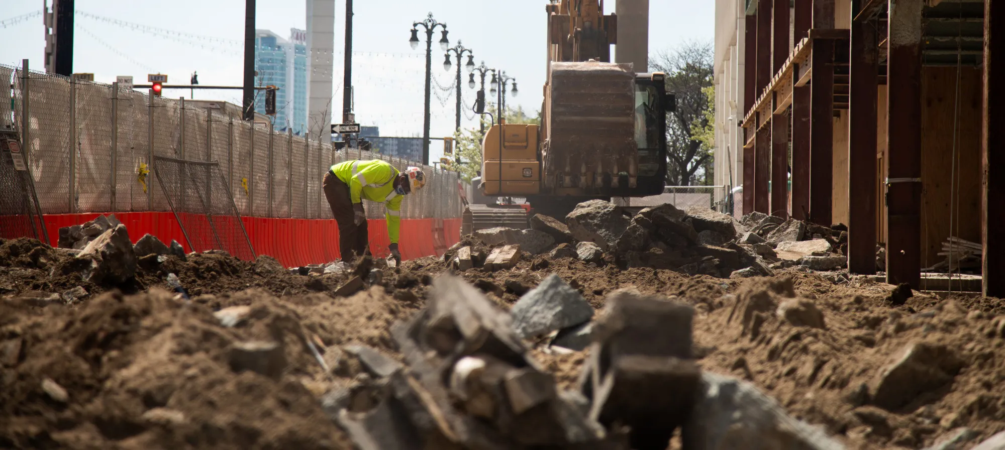 Construction in Detroit.
