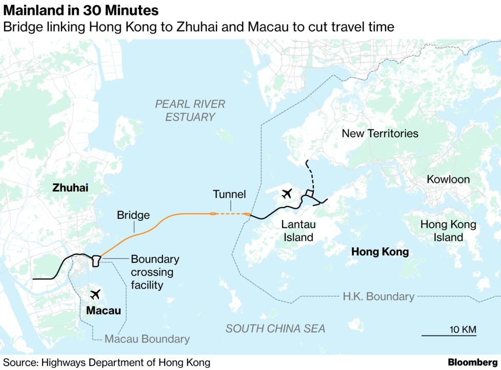世界最長の海上橋が24日開通－香港・マカオと中国本土の一体化進む - Bloomberg