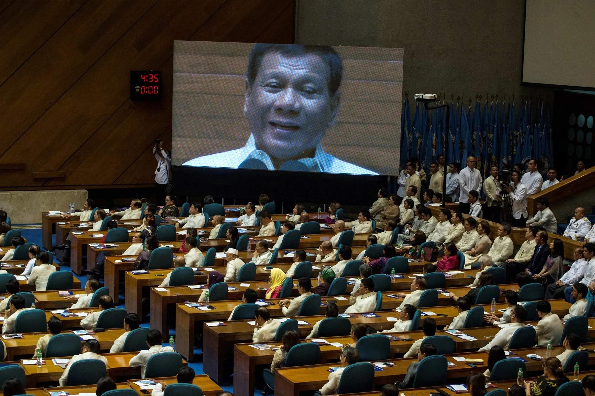 Duterte delivers his state of the nation address in Manila on July 24.
