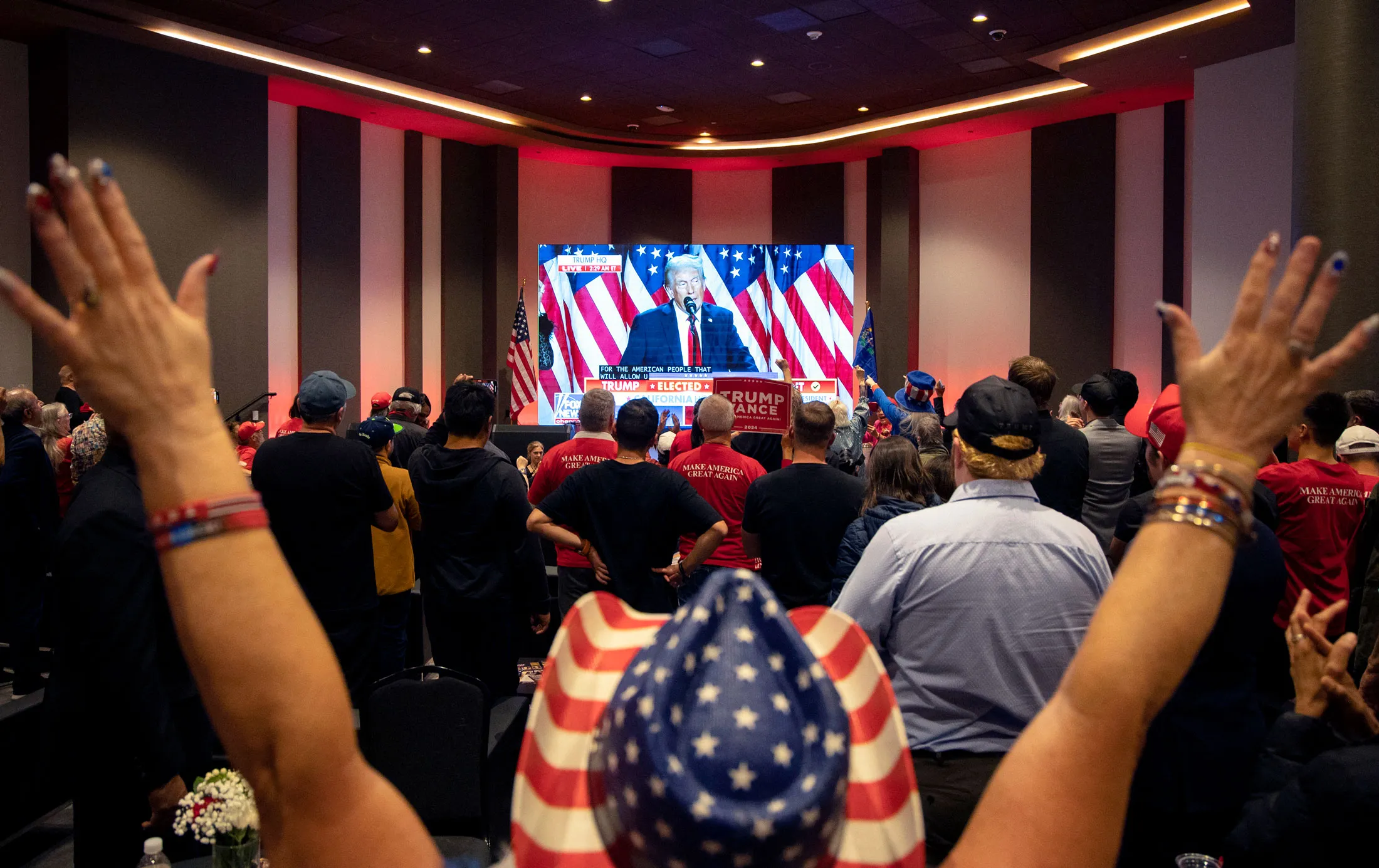 Attendees at an election watch party in Las Vegas on Nov. 6.