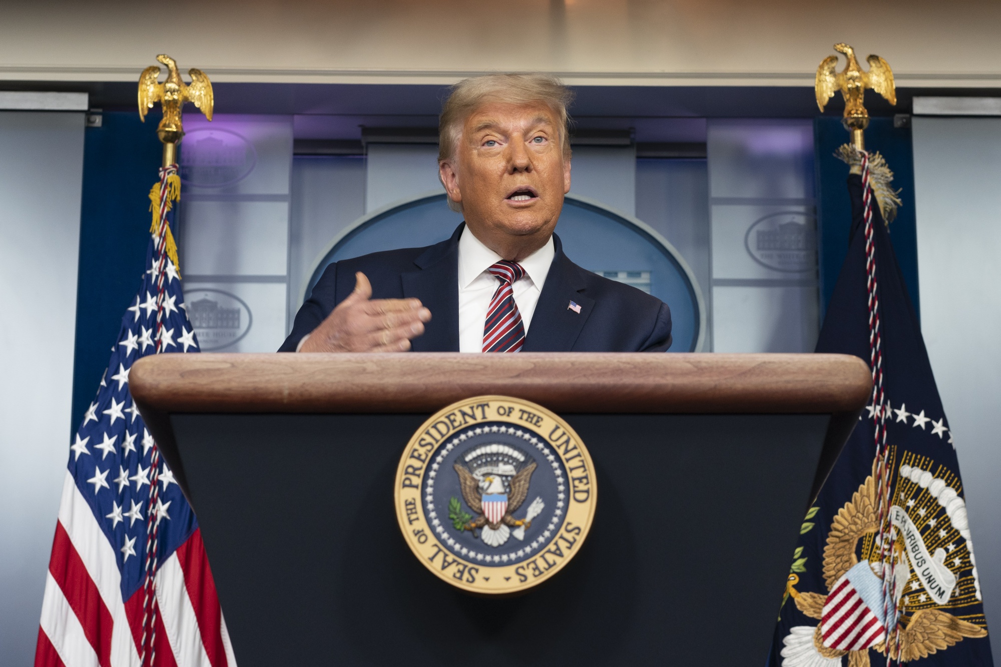 President Donald Trump speaks at a post-election press conference on Nov. 5.