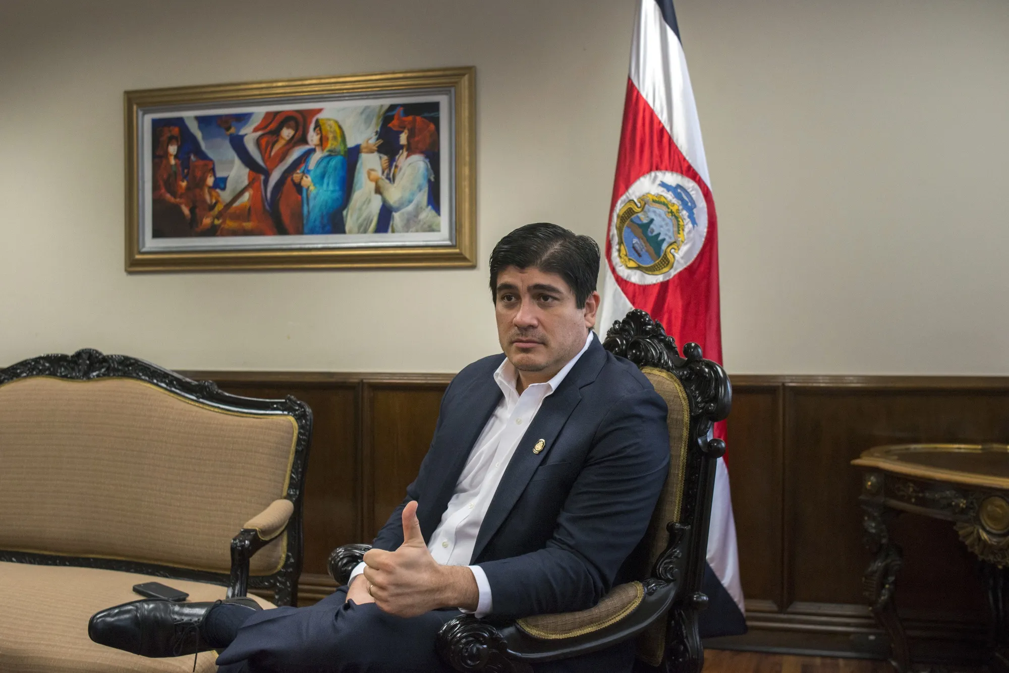 Carlos Alvarado, Costa Rica’s president, speaks during an interview at the presidential residence in San Jose, Costa Rica in May 2019.