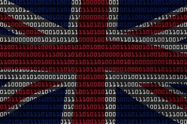 British Technology Concept - Flag of UK in Binary Code