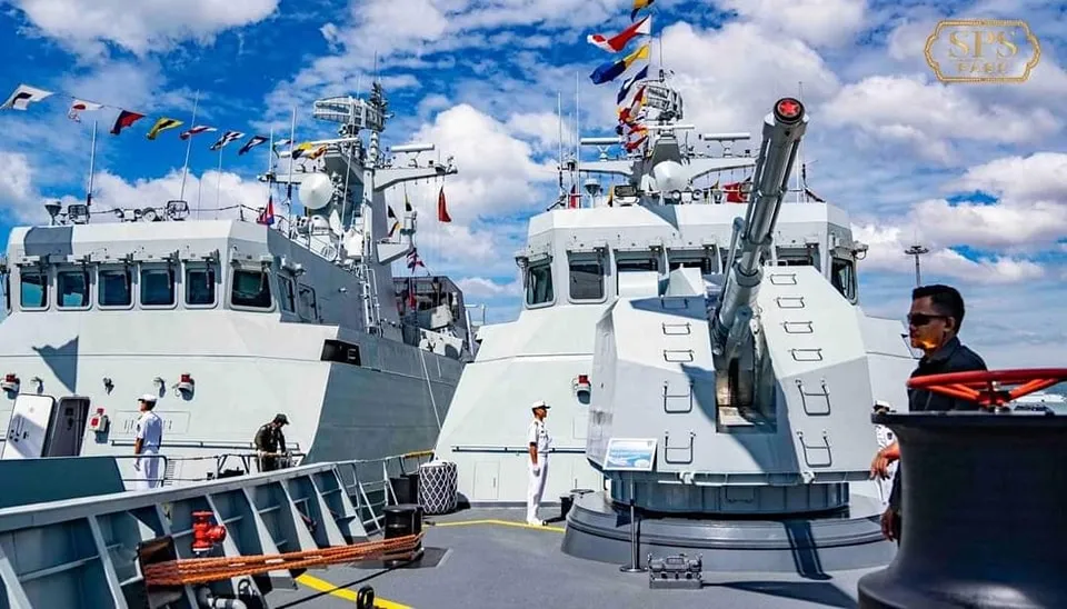 Photos posted on Dec. 3 depict what appears to be Chinese warships docked at Ream Naval Base in Cambodia.