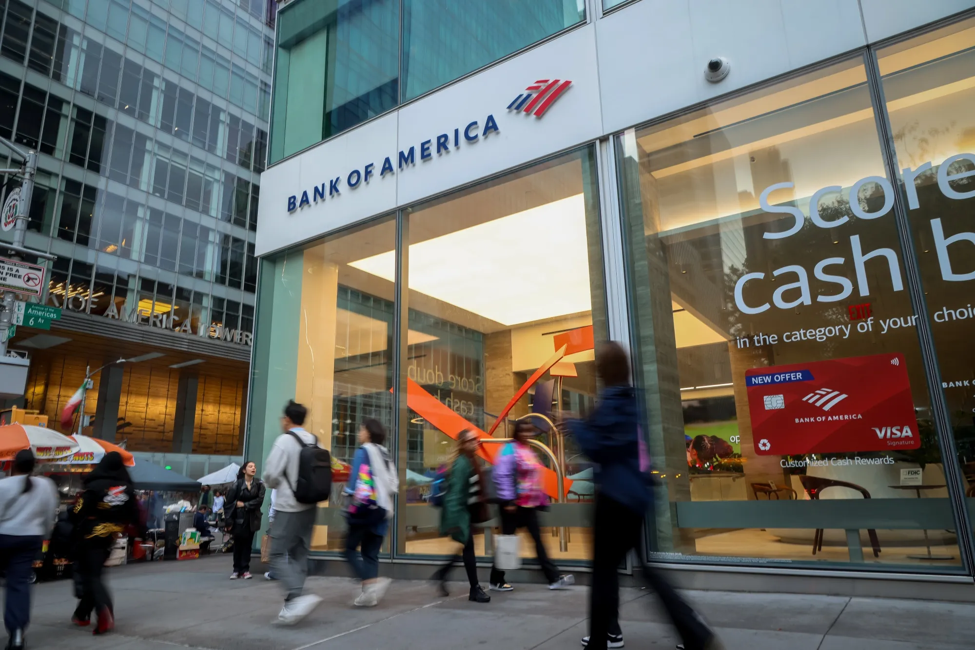A Bank of America branch in New York.
