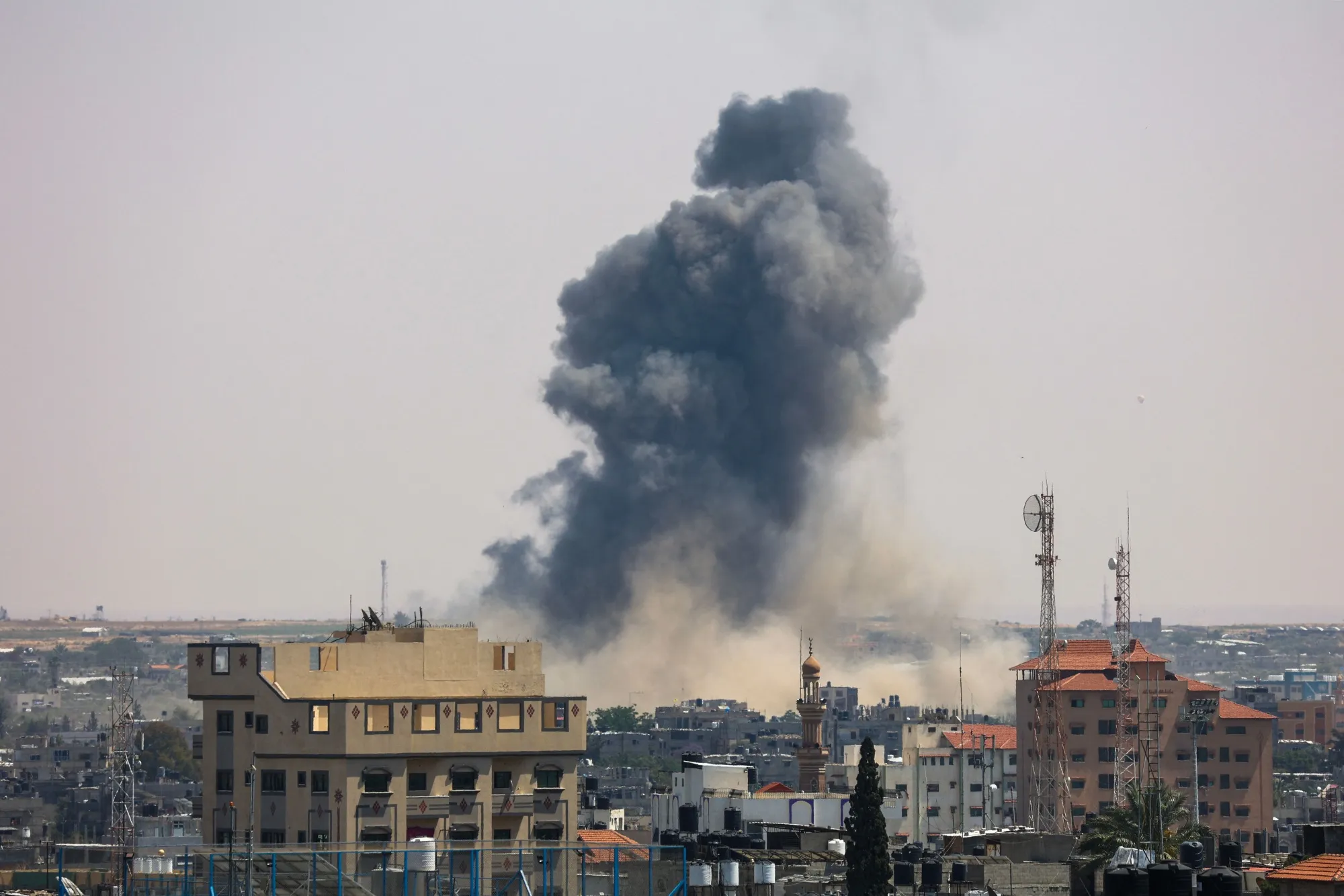 An Israeli military strike on Rafah, in the southern Gaza Strip, on May 10.