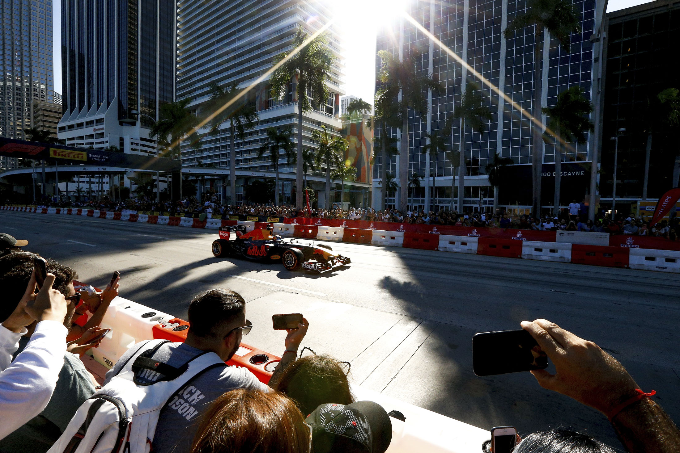 Patrick Friesacher drives&nbsp;the Red Bull car on an exhibition run during last year’s&nbsp;F1 Festival at Bayfront Park&nbsp;in Miami, Florida.