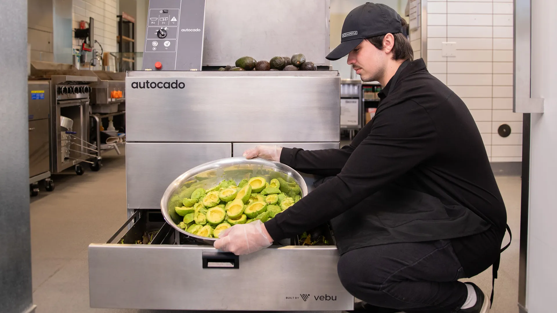Chipotle has unveiled a new avocado processing cobotic (collaborative robot) prototype called Autocado that cuts, cores, and peels avocados before they are hand mashed to create the restaurant’s signature guacamole.