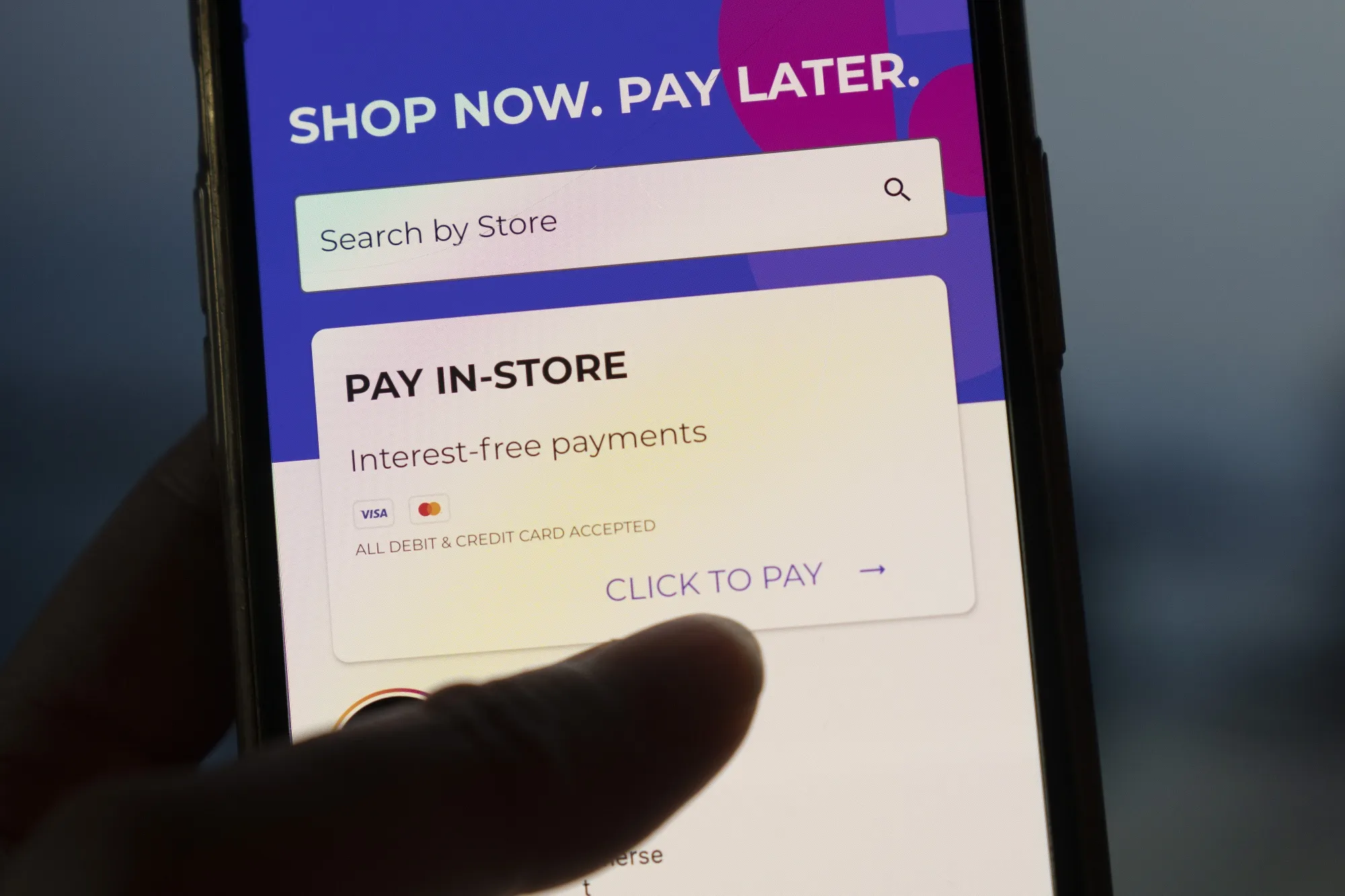 A buy now pay later app.