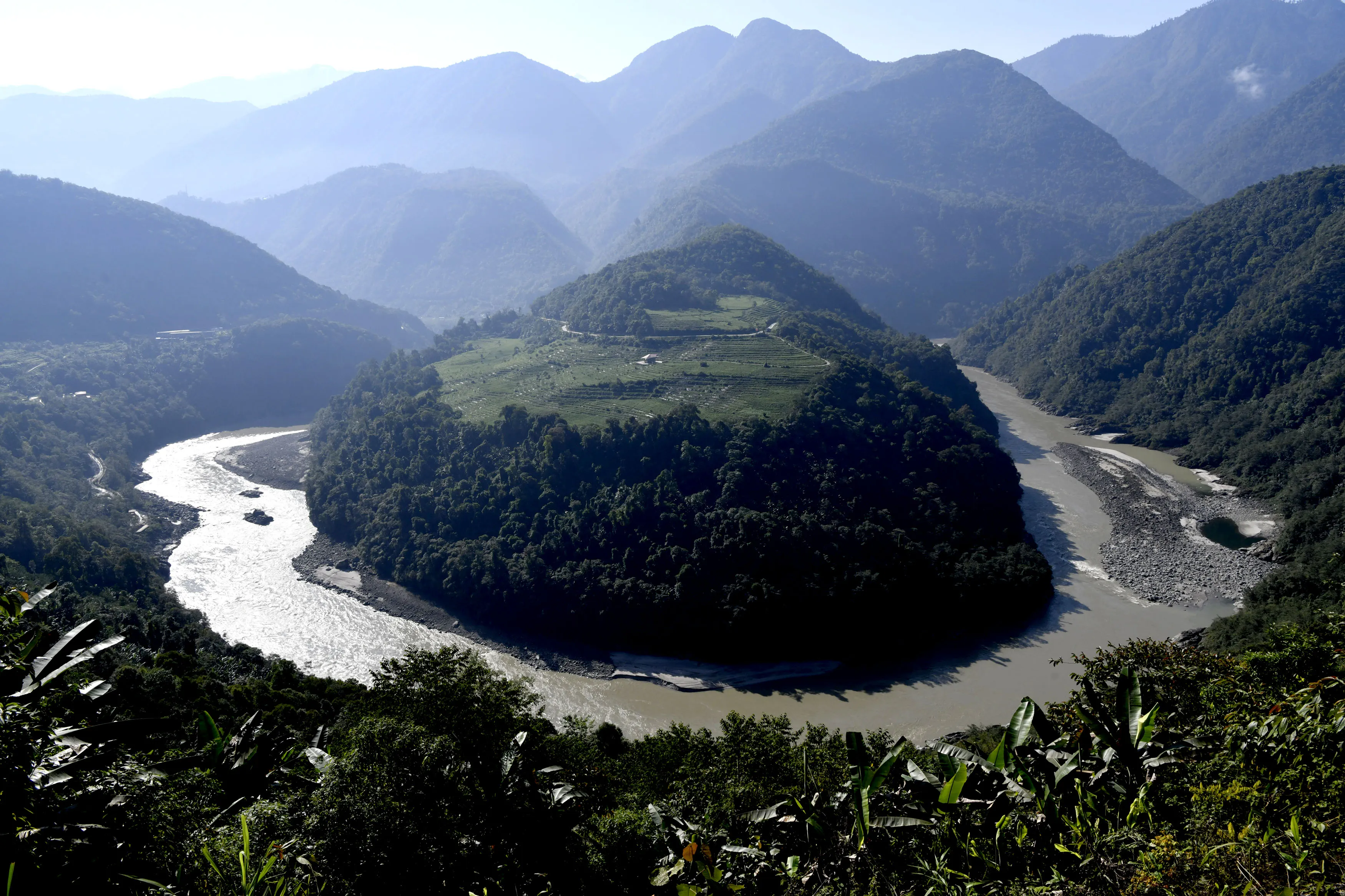 A section of the Yarlung Tsangpo River in Tibet Autonomous Region of China, where the mega-dam will be built.