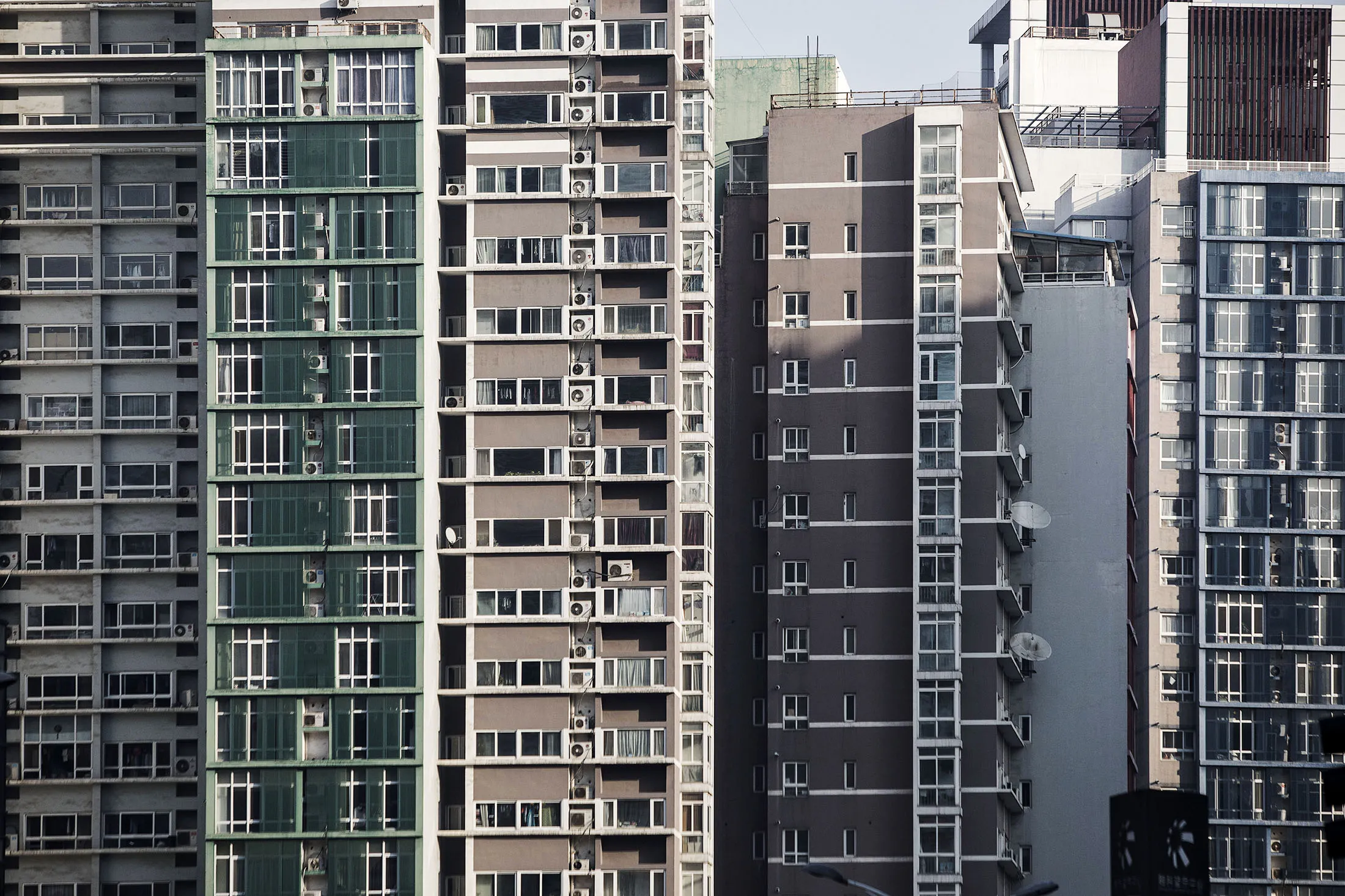 Residential buildings stand in Beijing, China.
