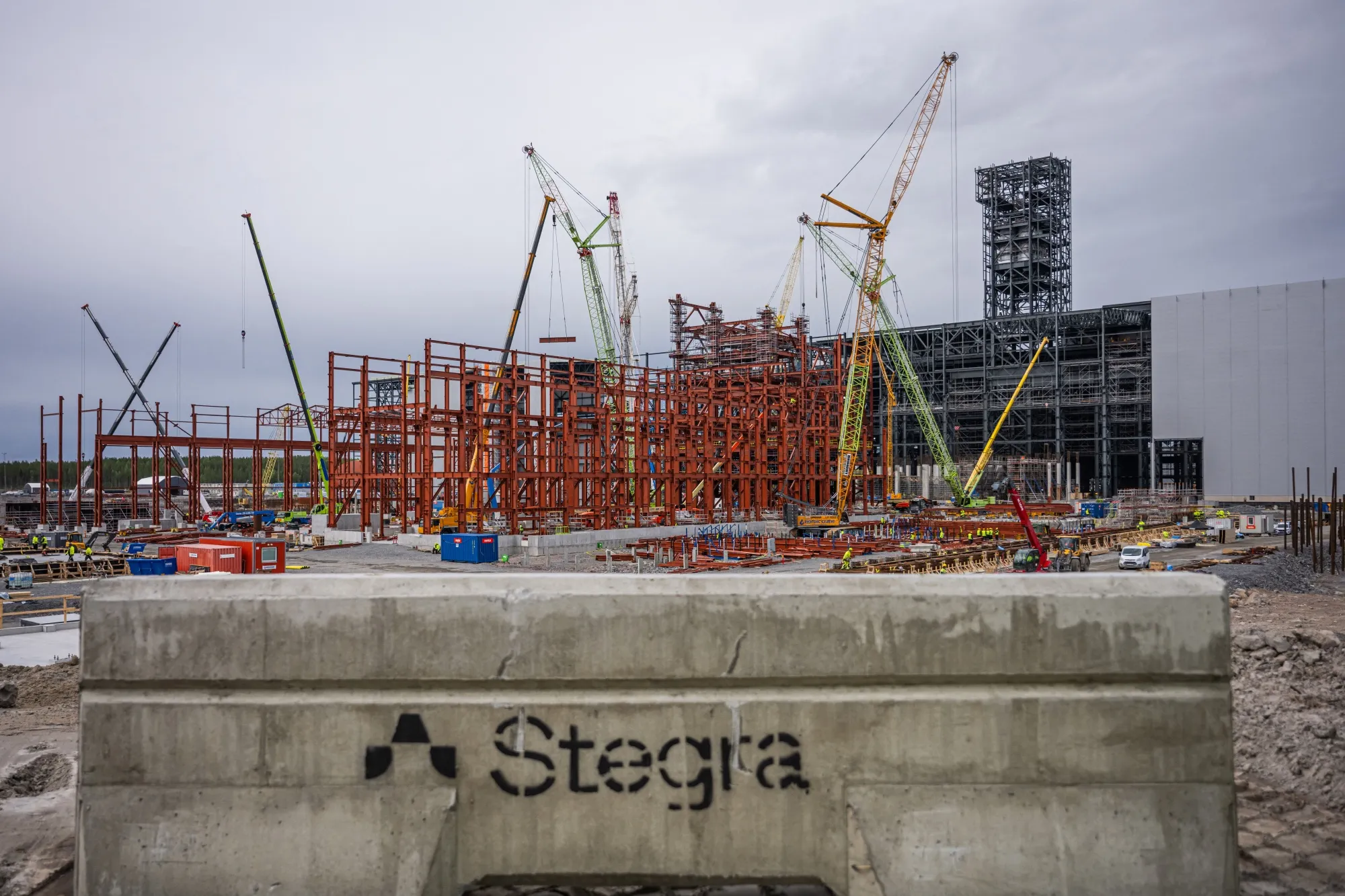 The construction site of Stegra's green-steel plant in Boden, Sweden in 2025.