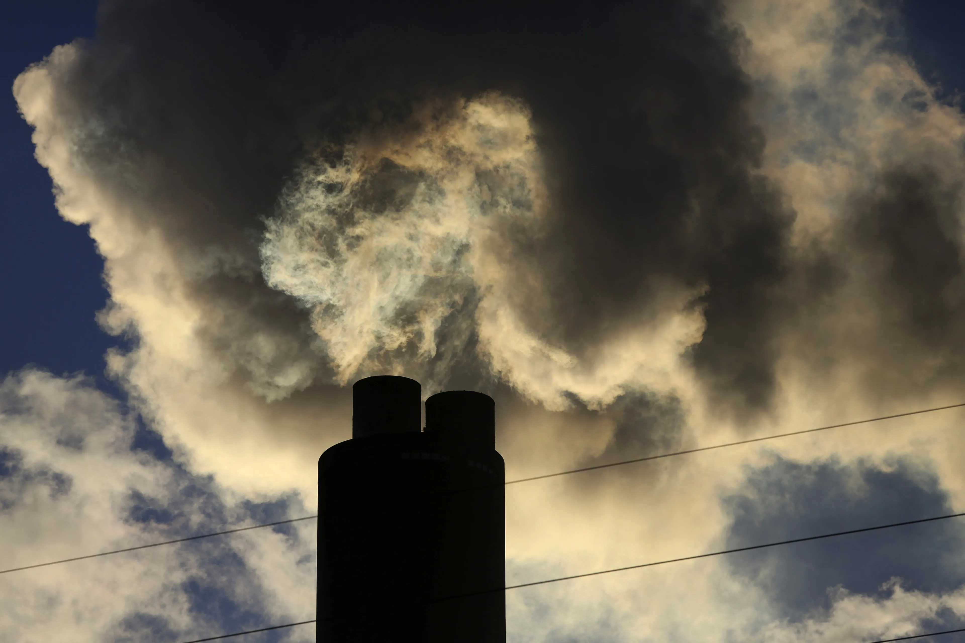 Vapour rises from a chimney at a power plant&nbsp;in Selby, UK.