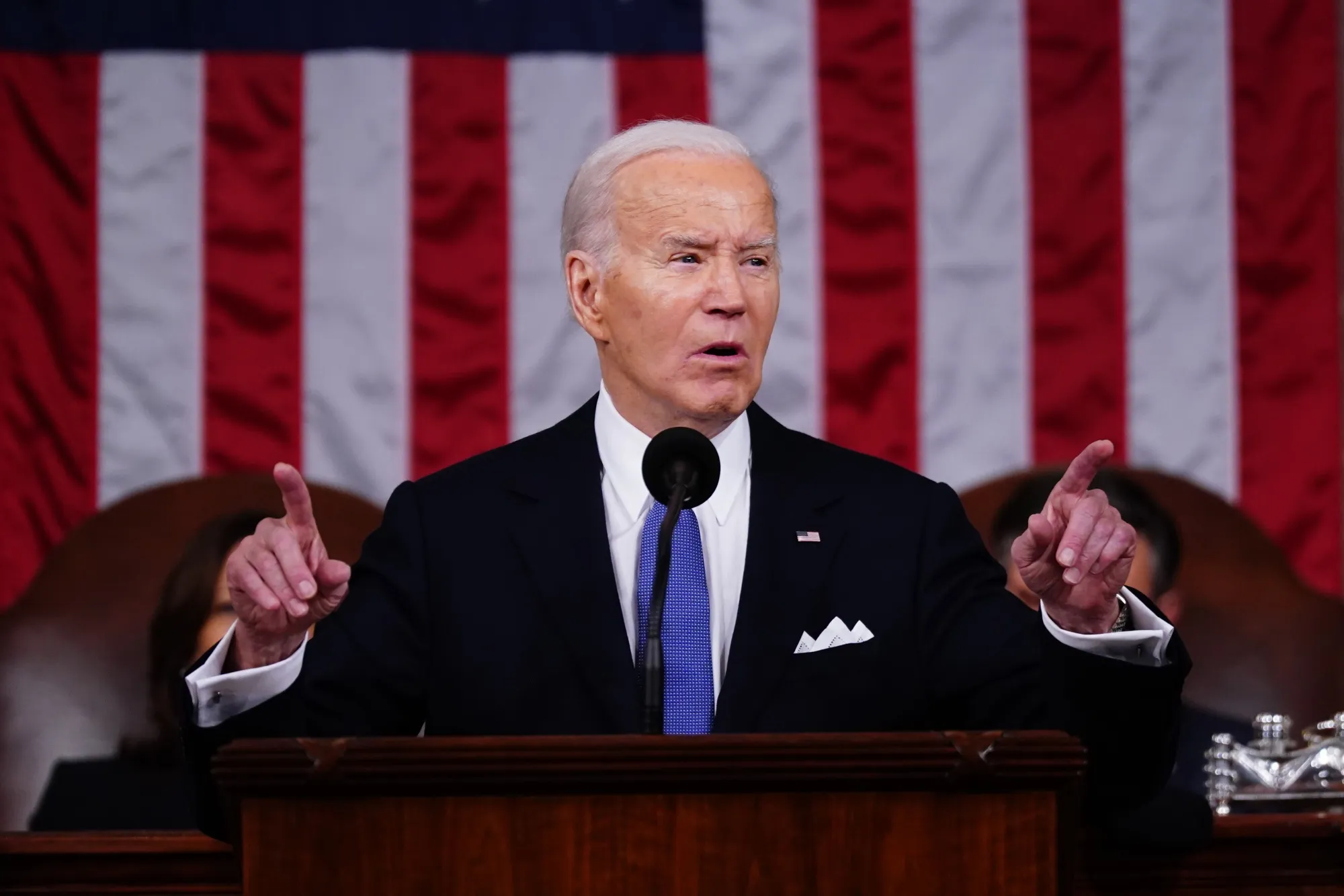 Joe Biden during a State of the Union address at the US Capitol in Washington, DC on March 7.