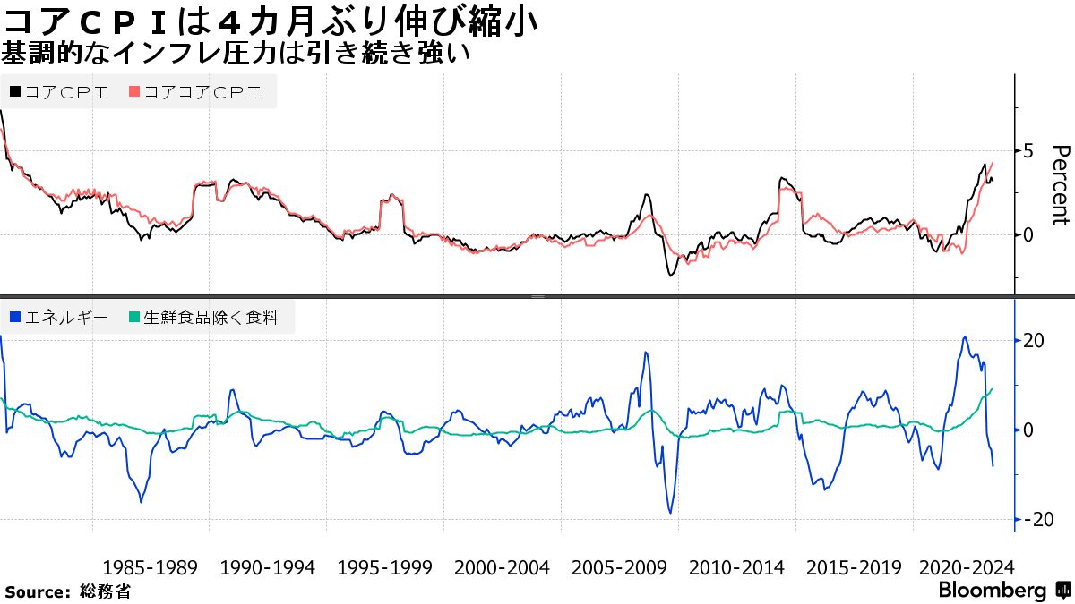 ５月全国消費者物価3.2％上昇、食料・宿泊料など幅広く値上がり - Bloomberg