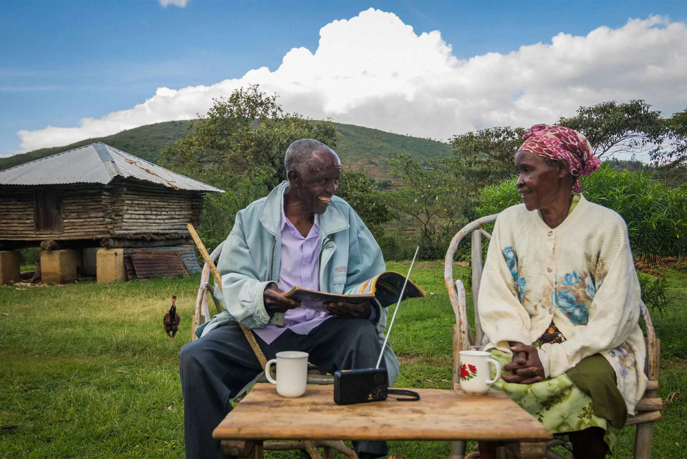 Azuri customers in Kenya with a radio add-on.