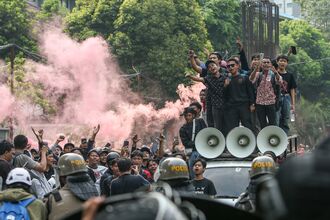 Protest Ended In Riots In Jakarta, Indonesia