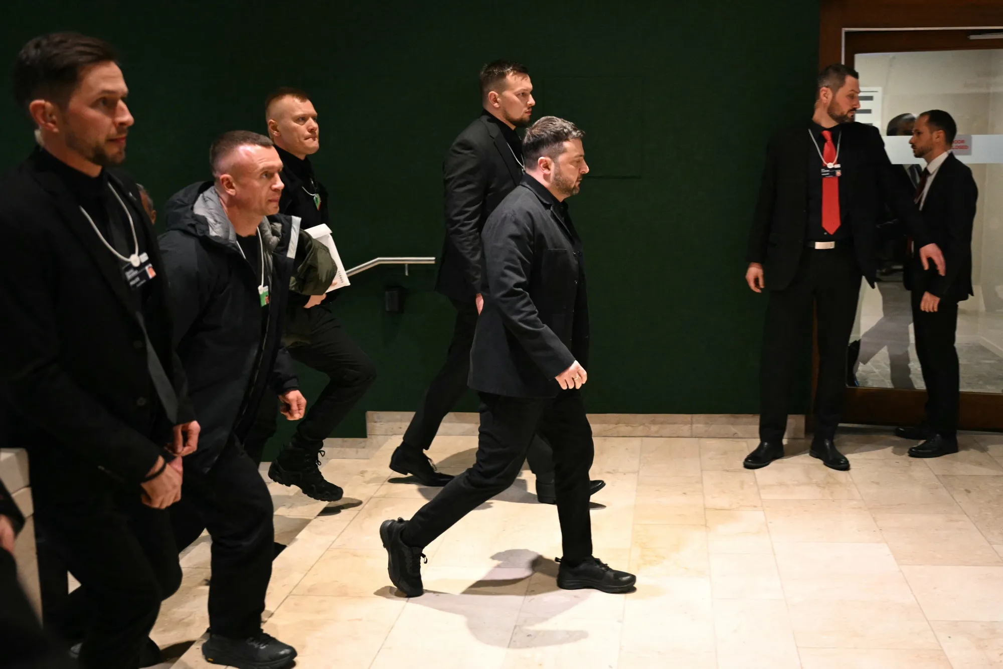 Volodymyr Zelenskiy arrives at WEF on Jan. 22.