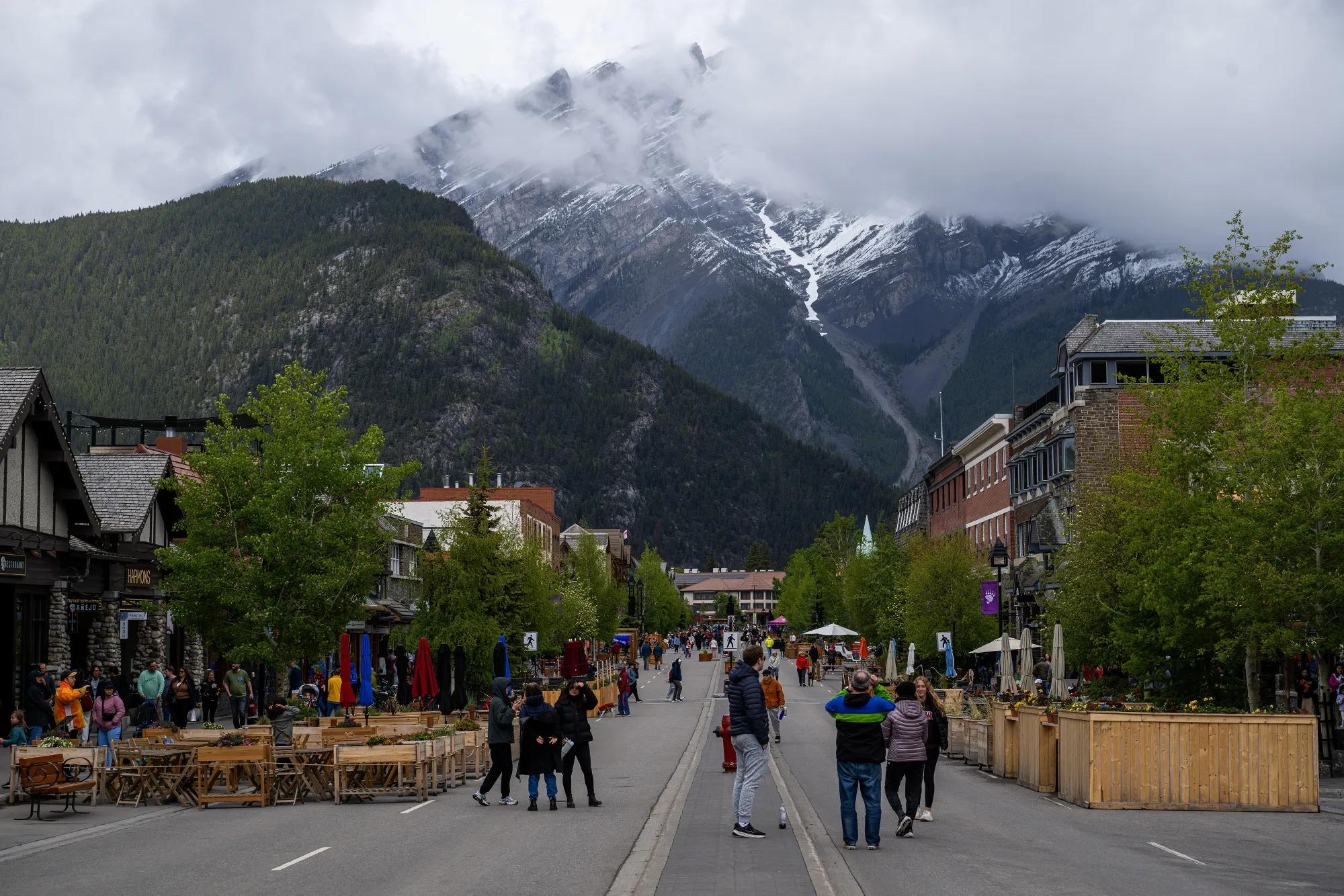 Tourists in Banff, where secession retains its appeal for some Albertans.