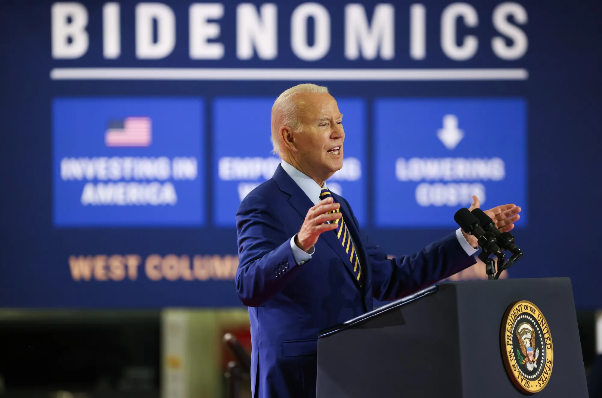 President Joe Biden at the Flex facility in West Columbia, South Carolina, on July 6.&nbsp;