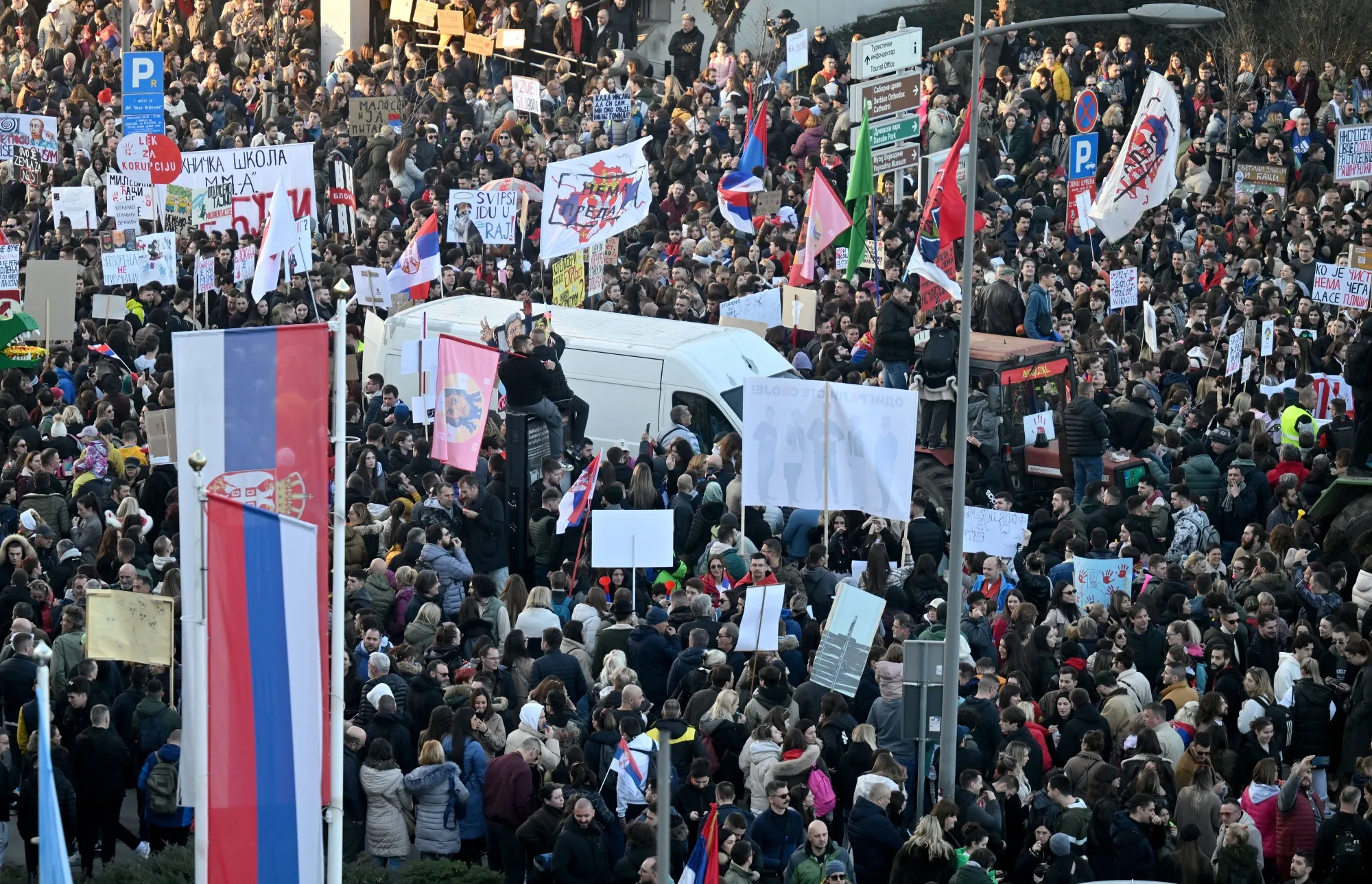 An anti-government demonstration in Novi Sad, Serbia, on Feb. 1.
