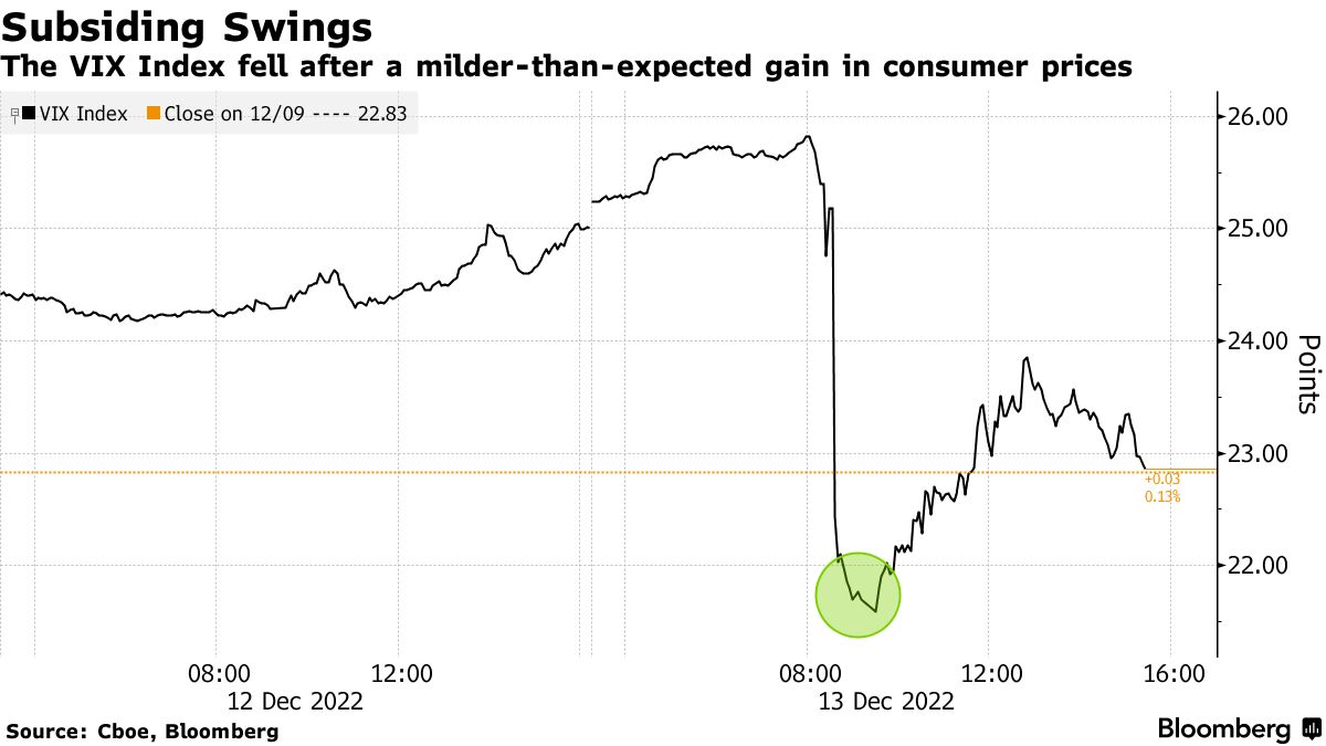 Subsiding Swings | The VIX Index fell after a milder-than-expected gain in consumer prices