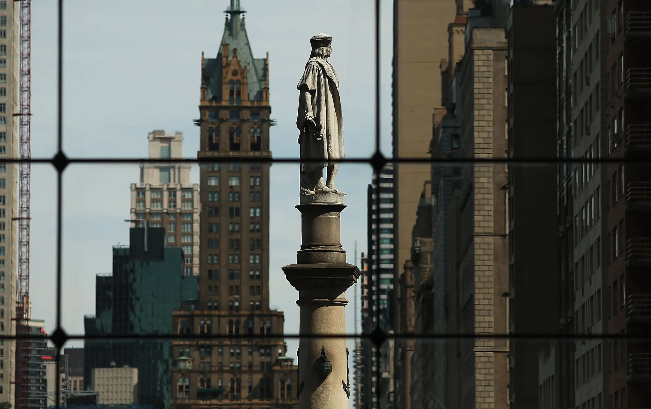 A statue of&nbsp;Christopher Columbus stands in Columbus circle in New York