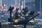 A military parade on Kim Il Sung square in Pyongyang, North Korea. 