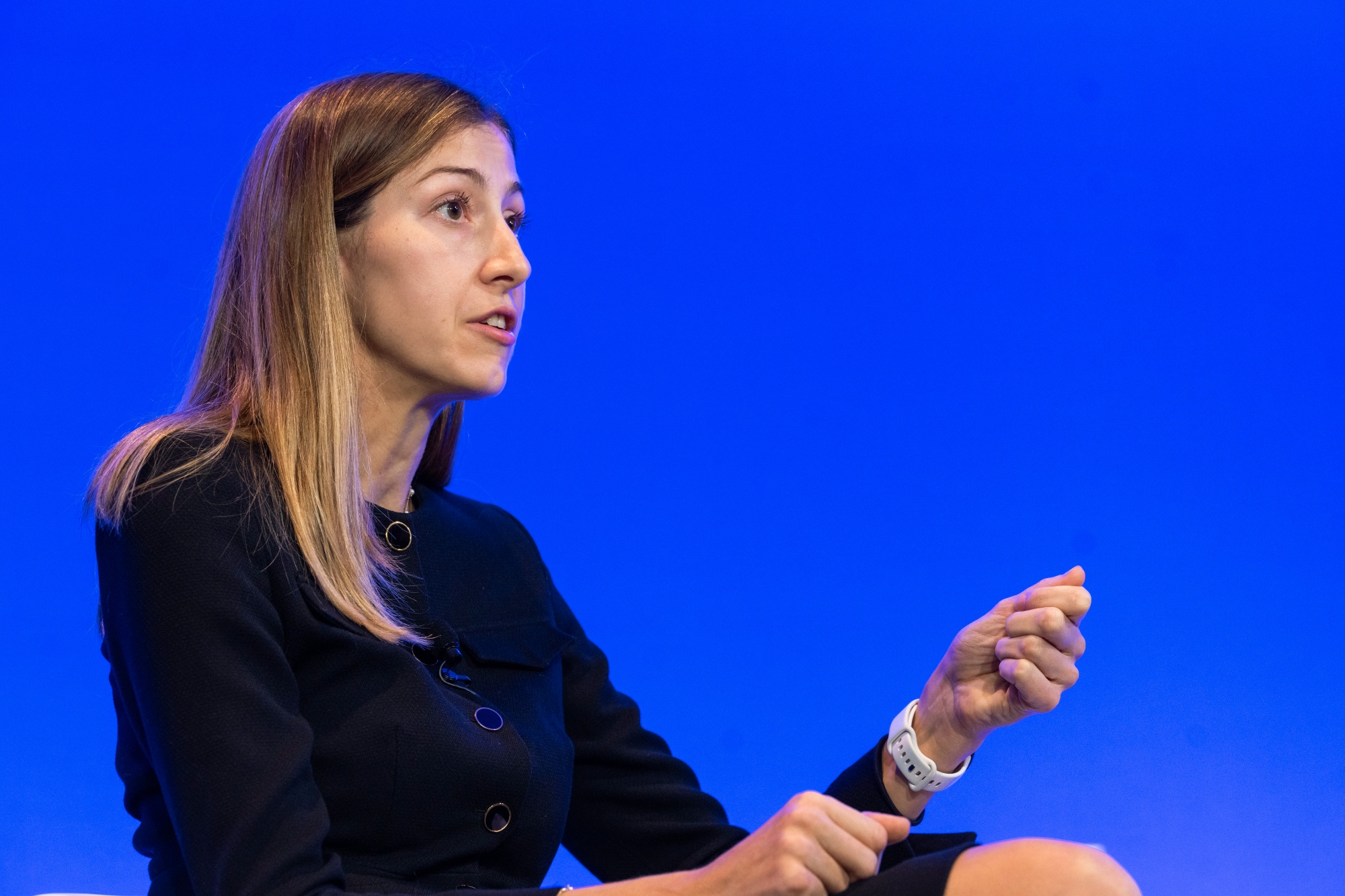 Natalie Adomait, managing partner at Brookfield Asset Management, at the BNEF Summit in London, UK, on Tuesday, Oct. 8, 2024. Speakers from government and the private sector will discuss how technology can shape a cleaner and more competitive future. Photographer: Andrew Baker/Bloomberg