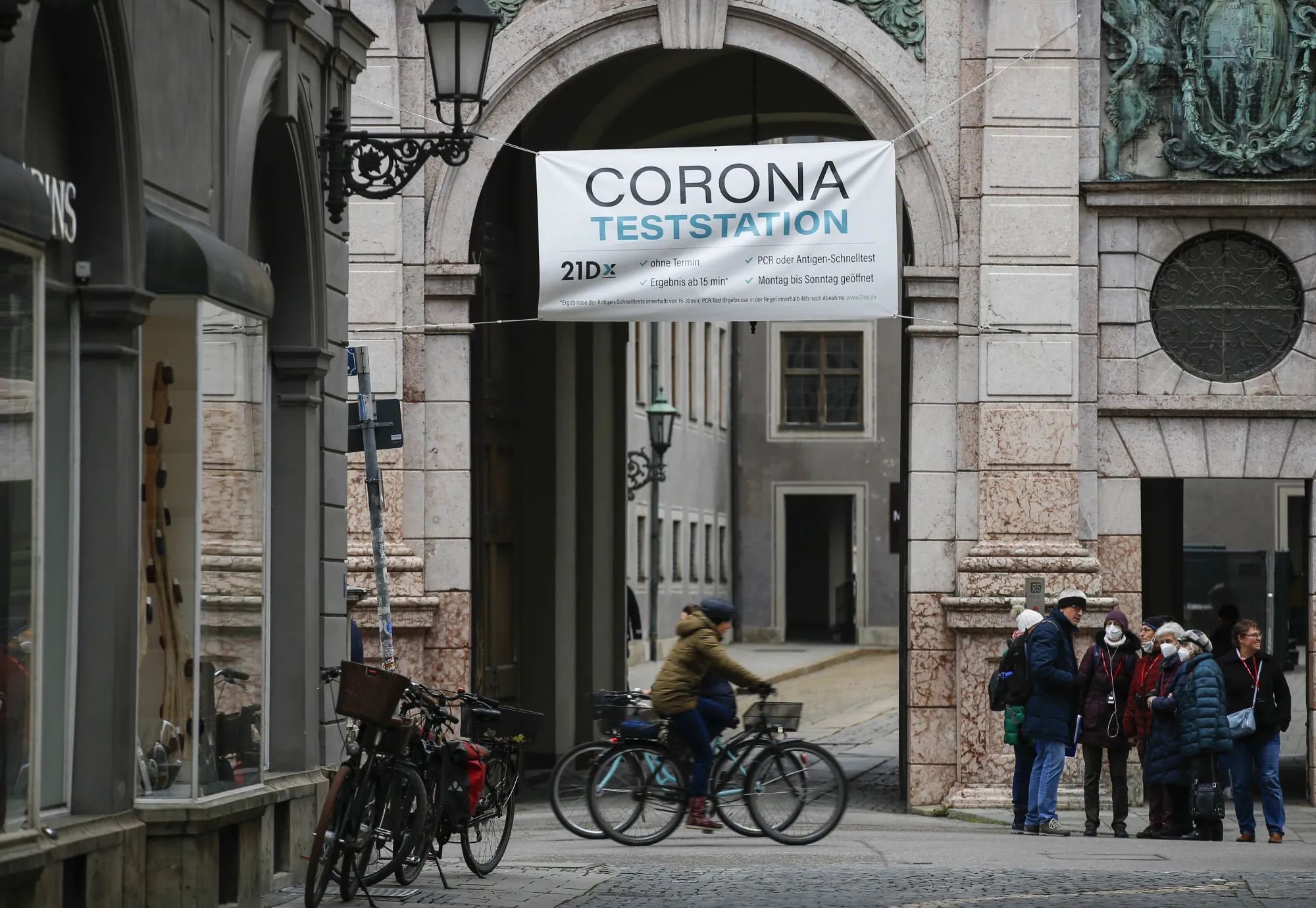 A Covid-19 test center in Munich, Germany.